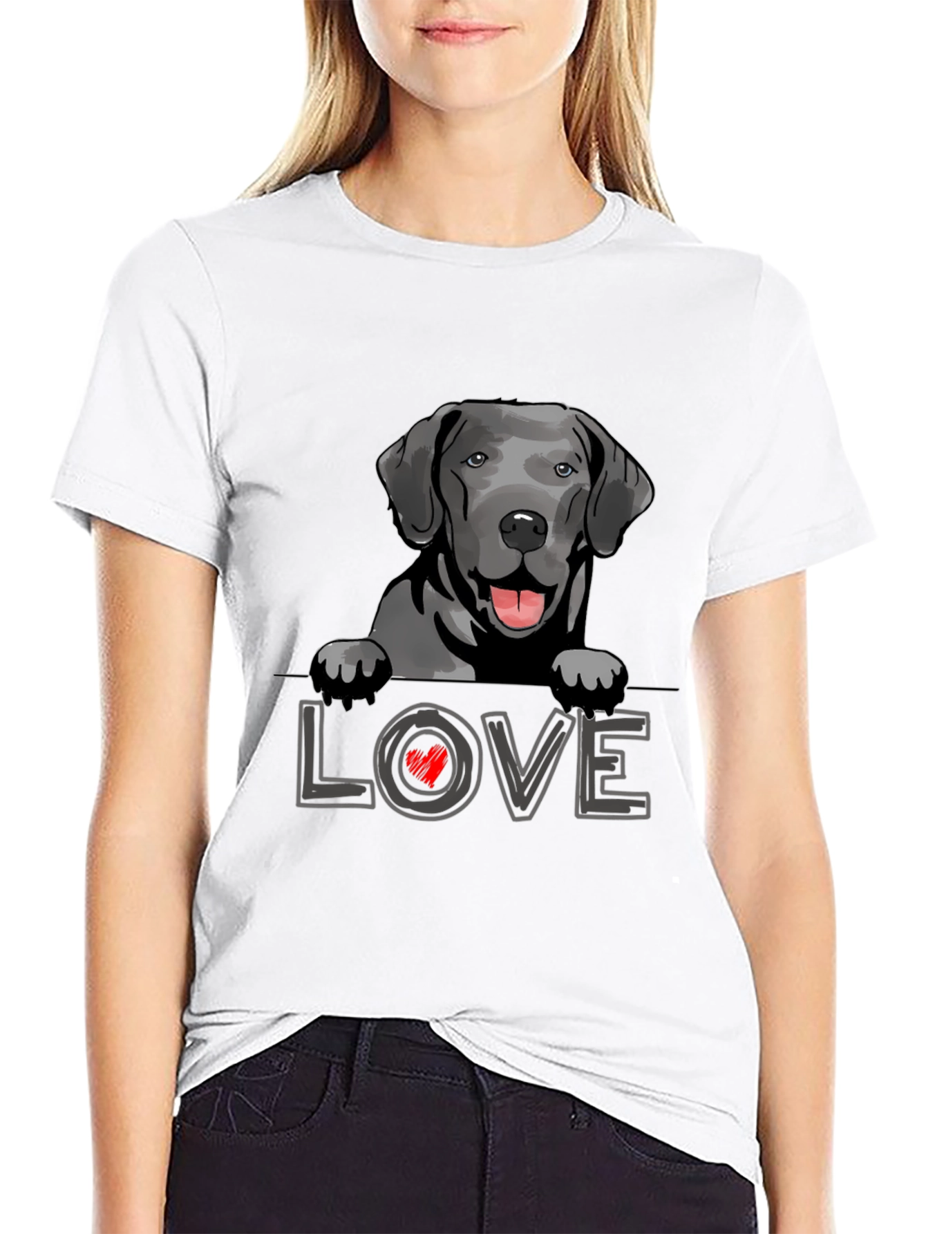Labrador Love T-Shirt Black Dog Tee