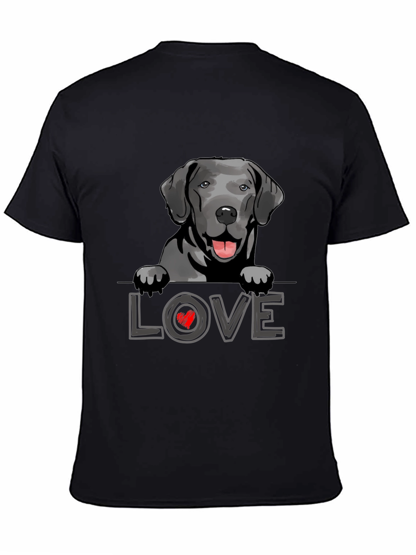 Labrador Love T-Shirt Black Dog Tee