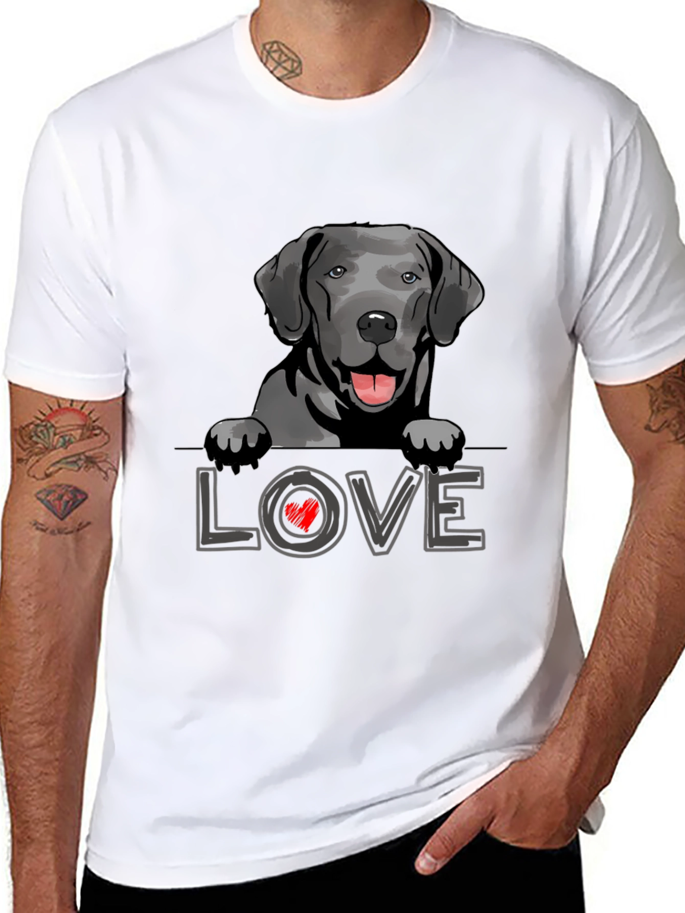 Labrador Love T-Shirt Black Dog Tee