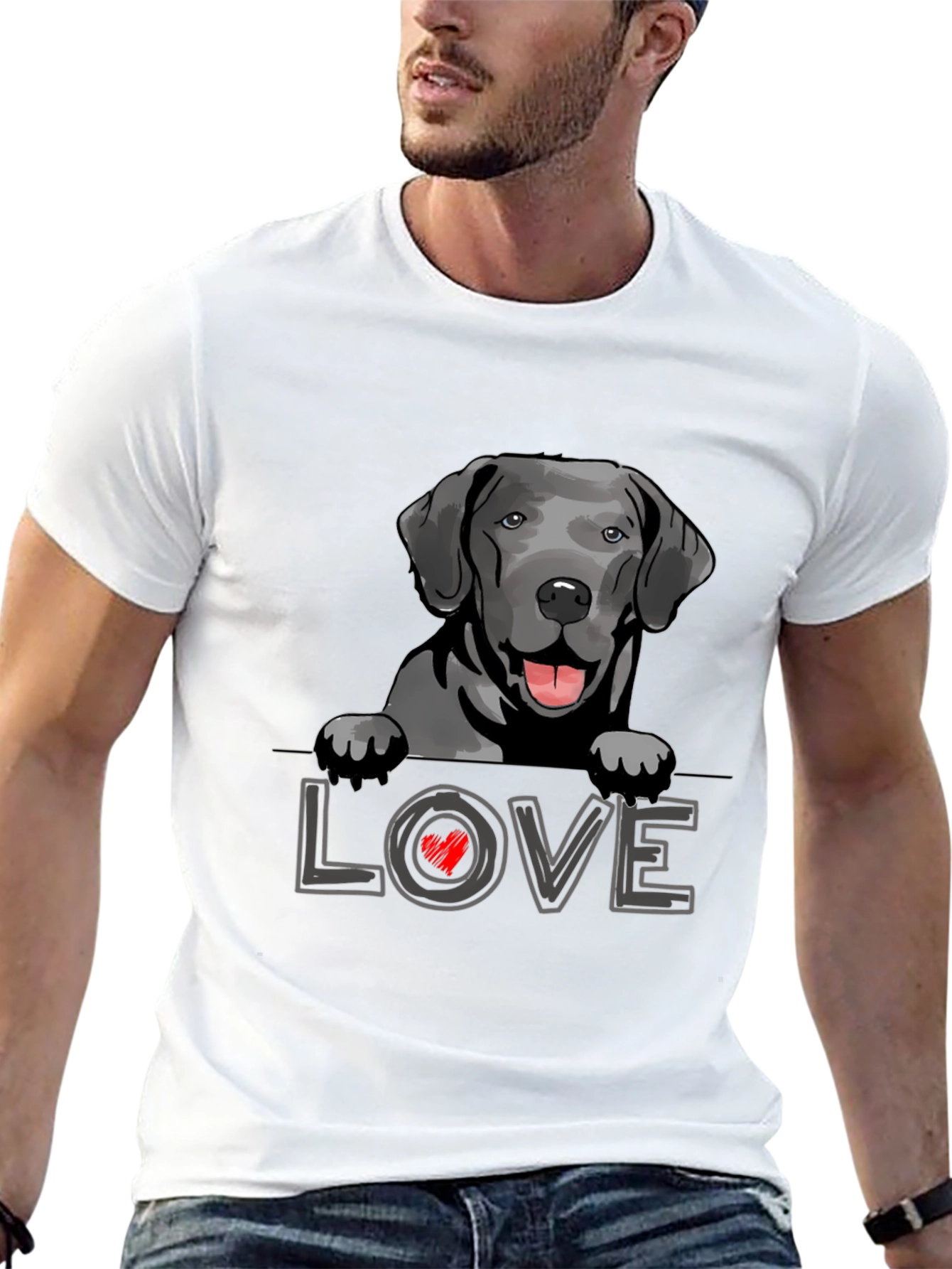 Labrador Love T-Shirt Black Dog Tee