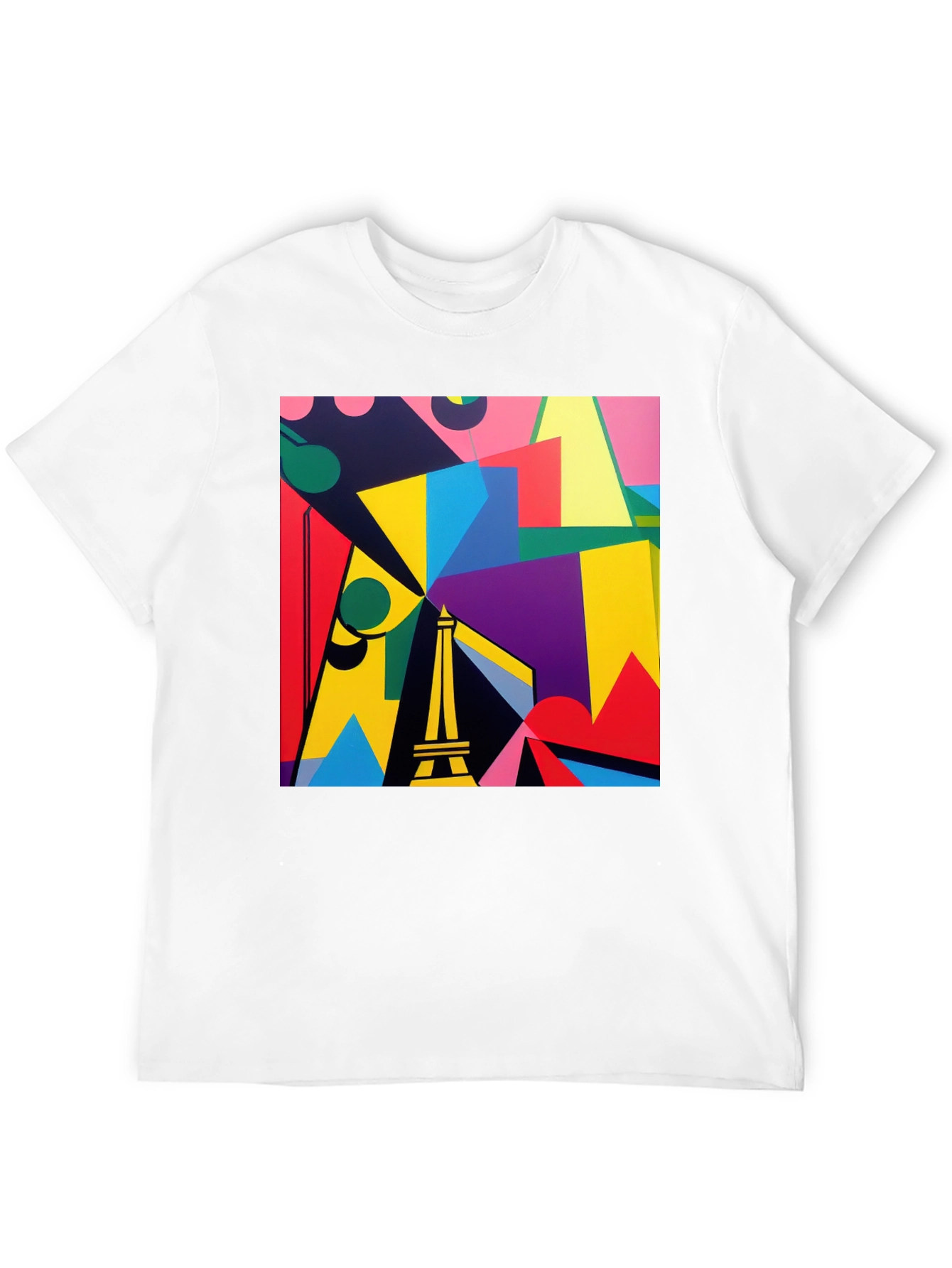 Abstract Eiffel Tower Graphic Tee - Modern Art Shirt