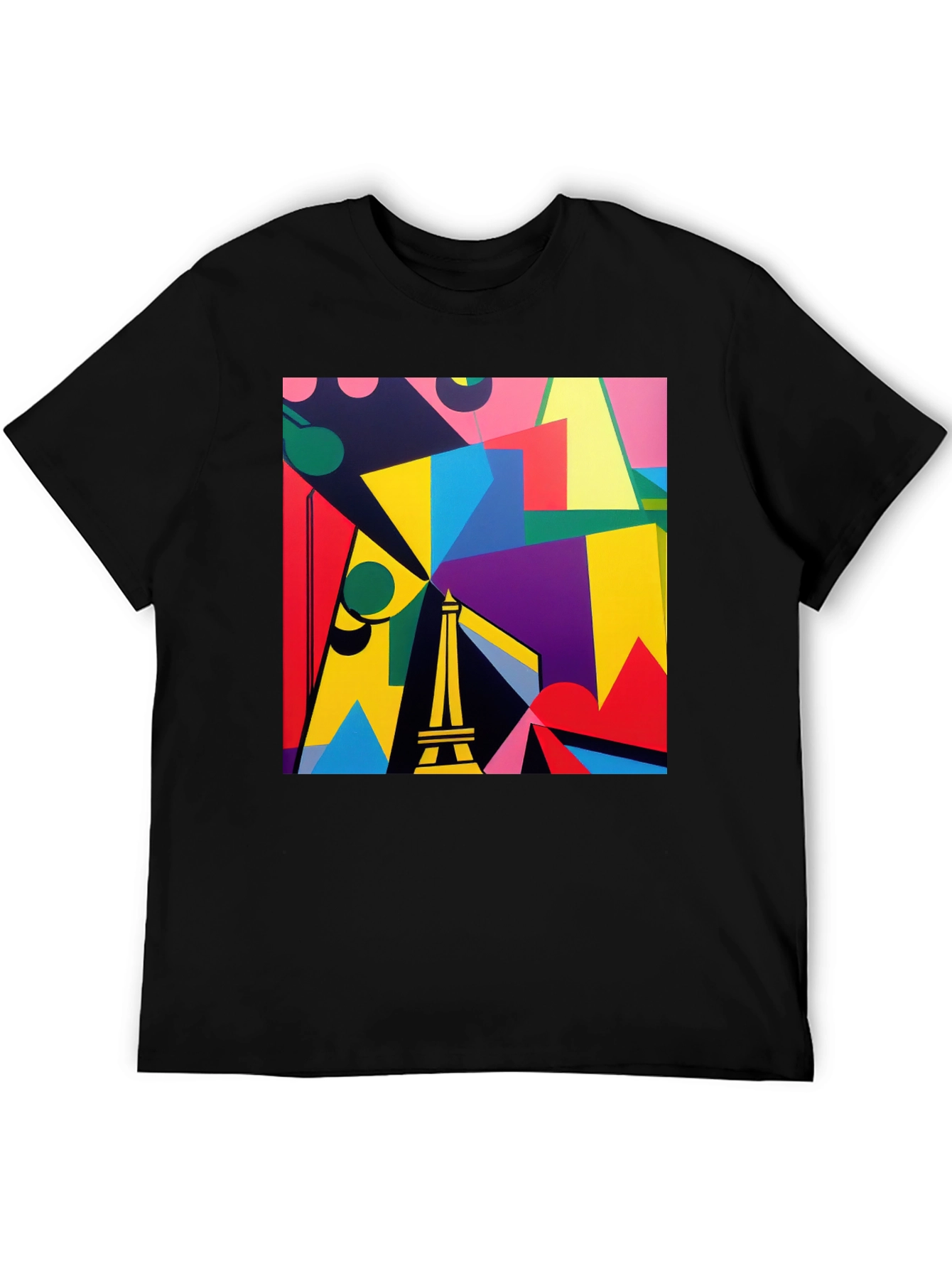 Abstract Eiffel Tower Graphic Tee - Modern Art Shirt