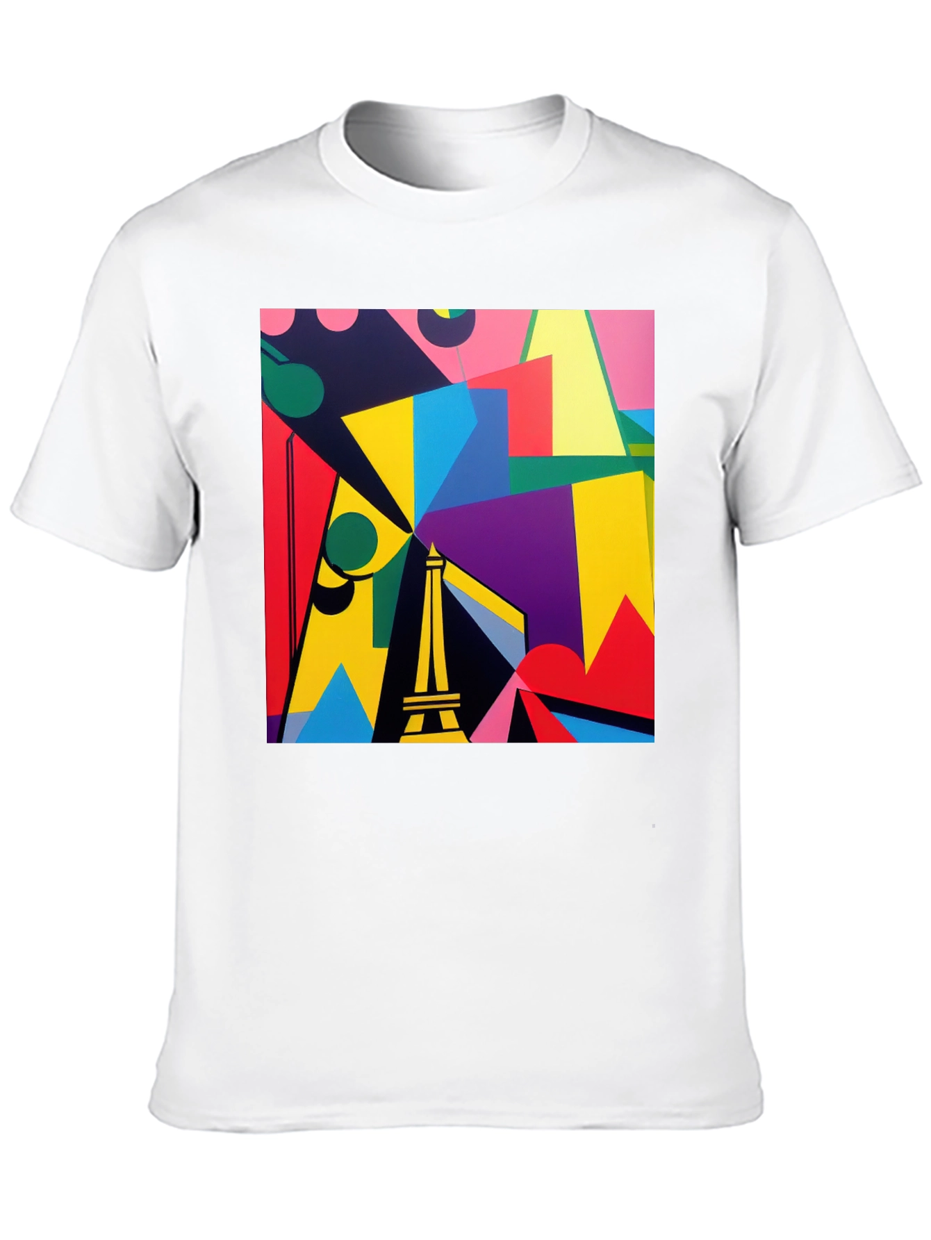 Abstract Eiffel Tower Graphic Tee - Modern Art Shirt