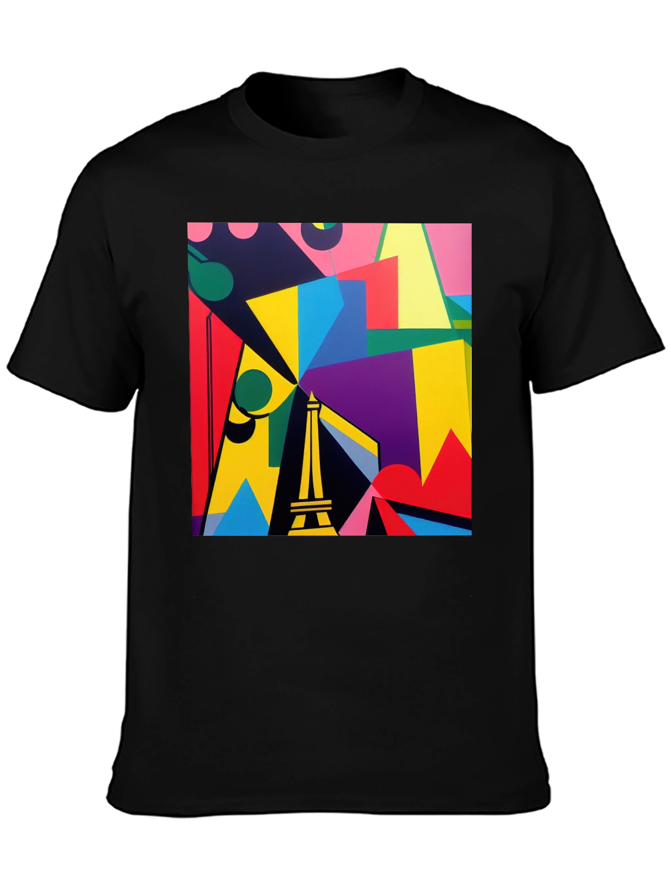 Abstract Eiffel Tower Graphic Tee - Modern Art Shirt