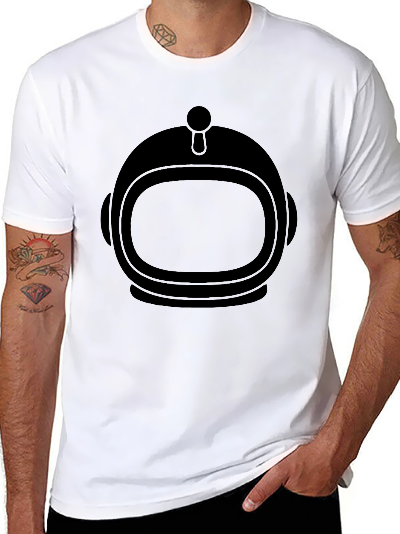 Retro Astronaut Helmet Graphic T-Shirt