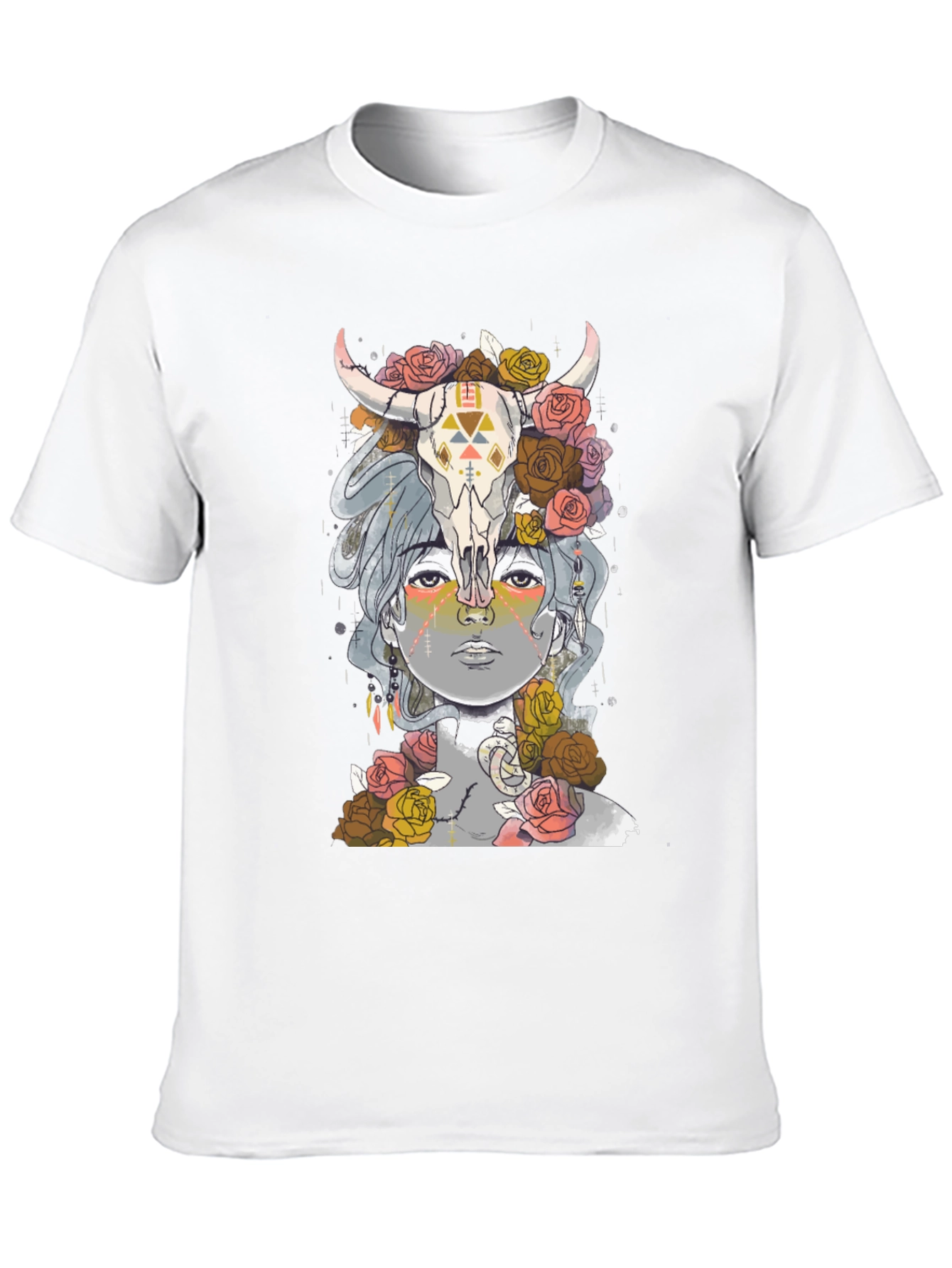 Floral Skull Graphic Tee - Unisex