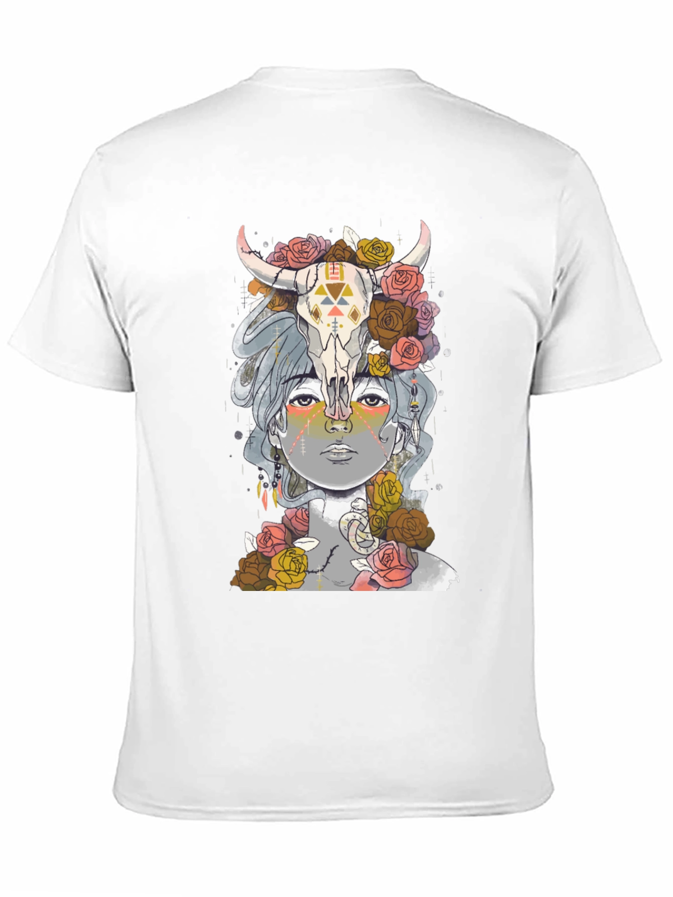 Floral Skull Graphic Tee - Unisex