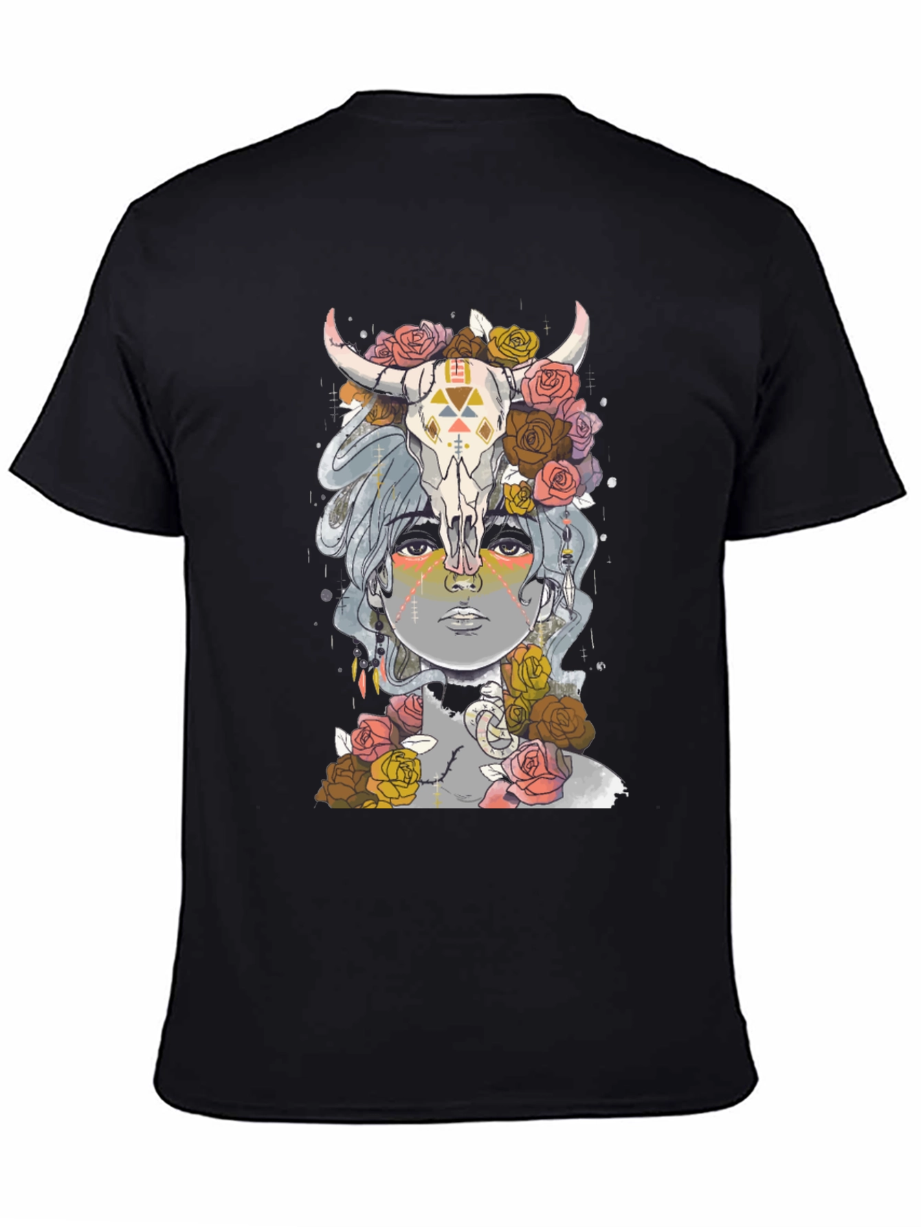 Floral Skull Graphic Tee - Unisex