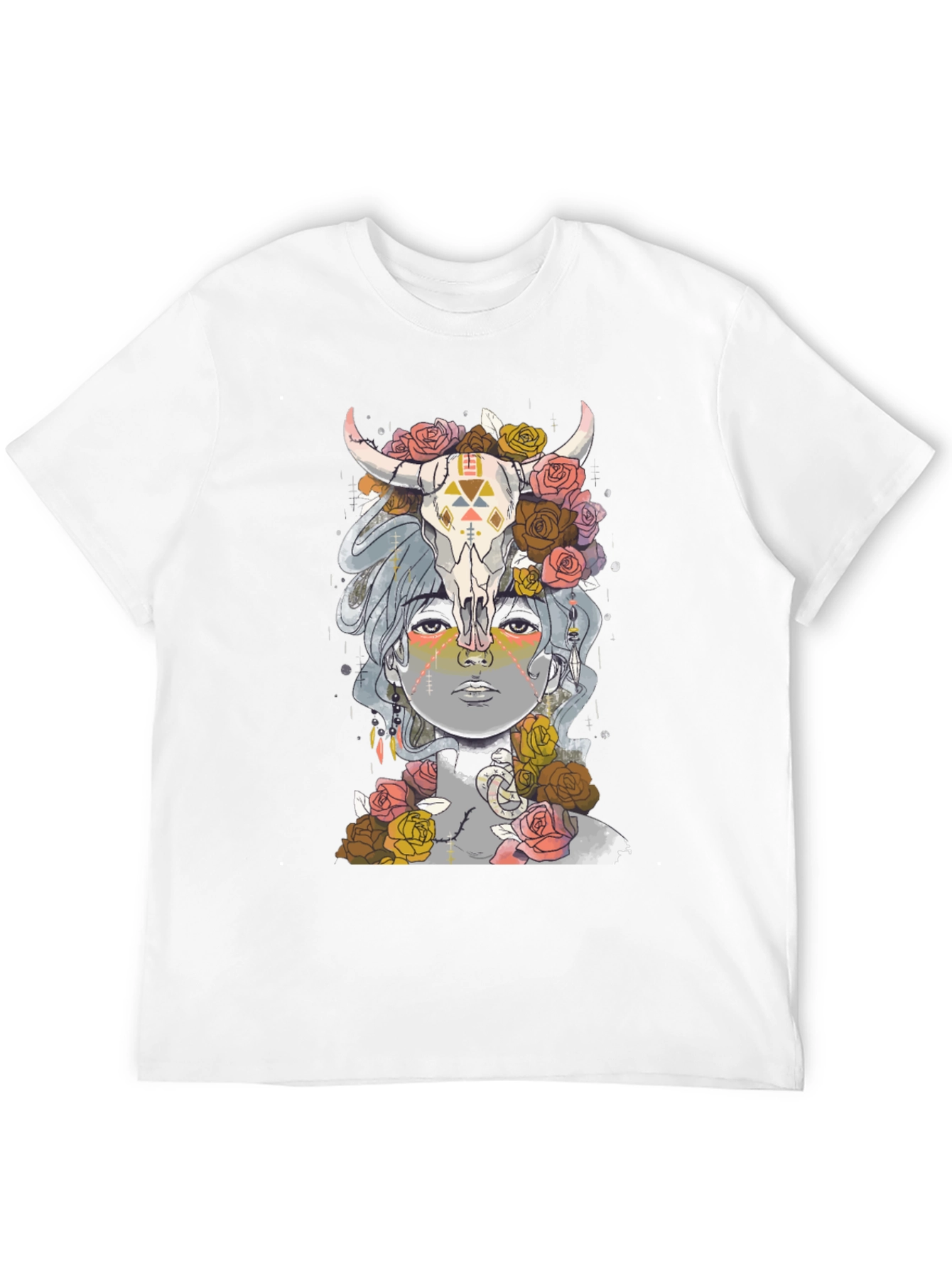 Floral Skull Graphic Tee - Unisex
