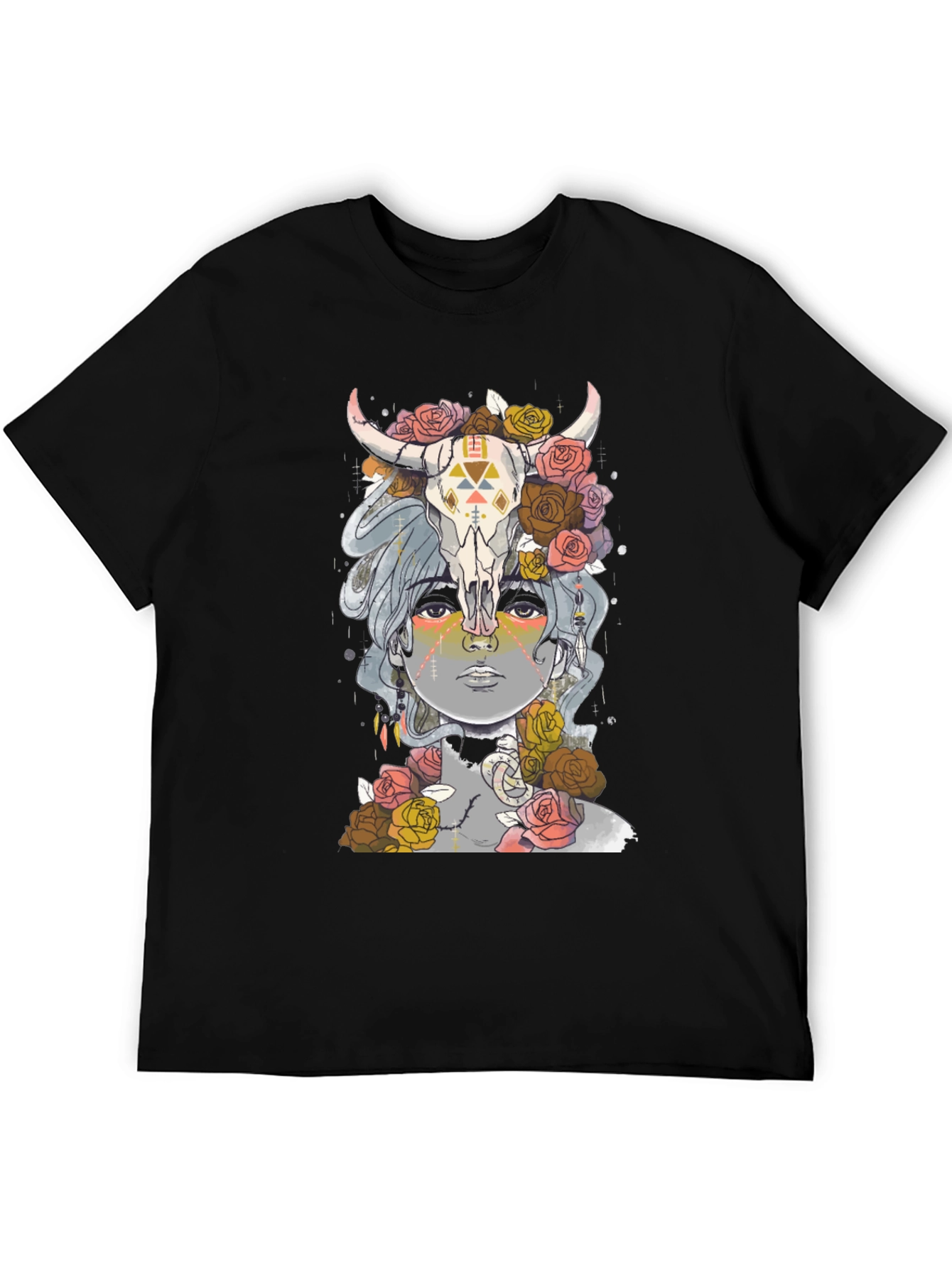 Floral Skull Graphic Tee - Unisex