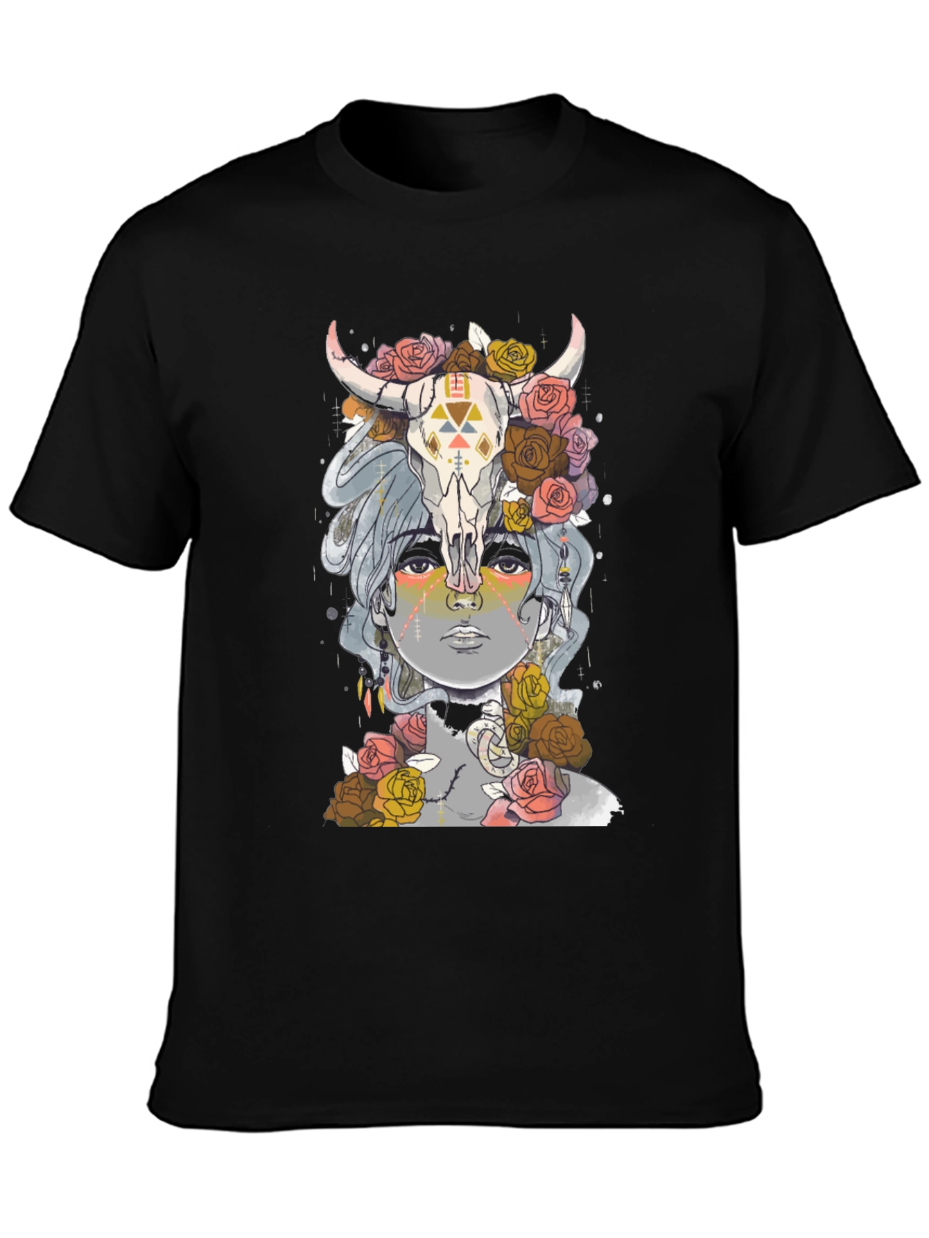 Floral Skull Graphic Tee - Unisex