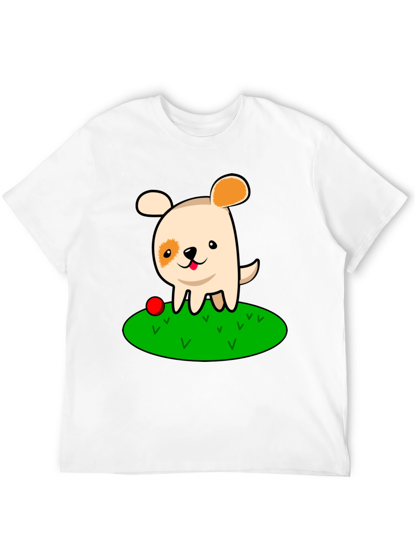 Cute Dog Cartoon Black T-Shirt