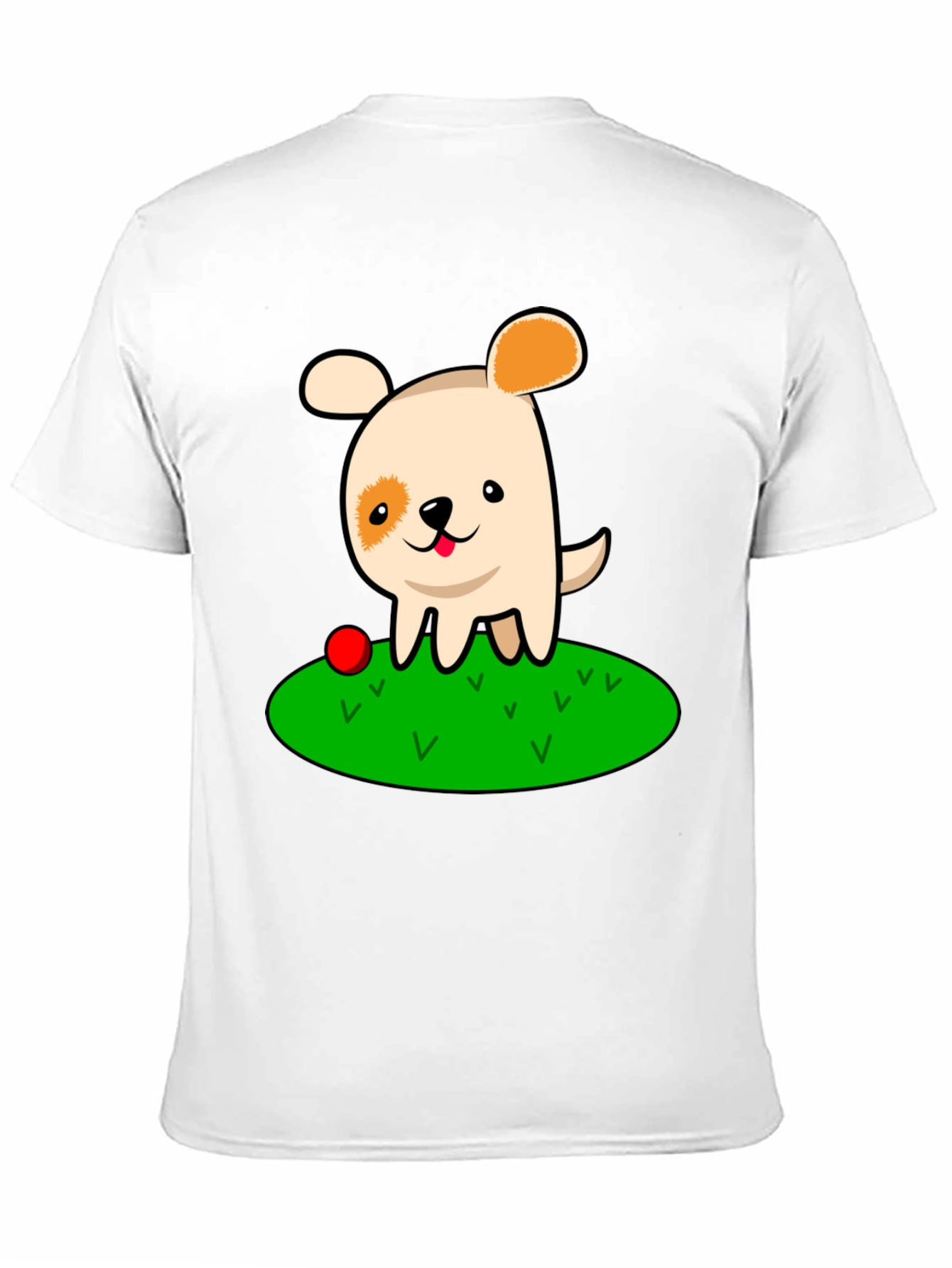 Cute Dog Cartoon Black T-Shirt