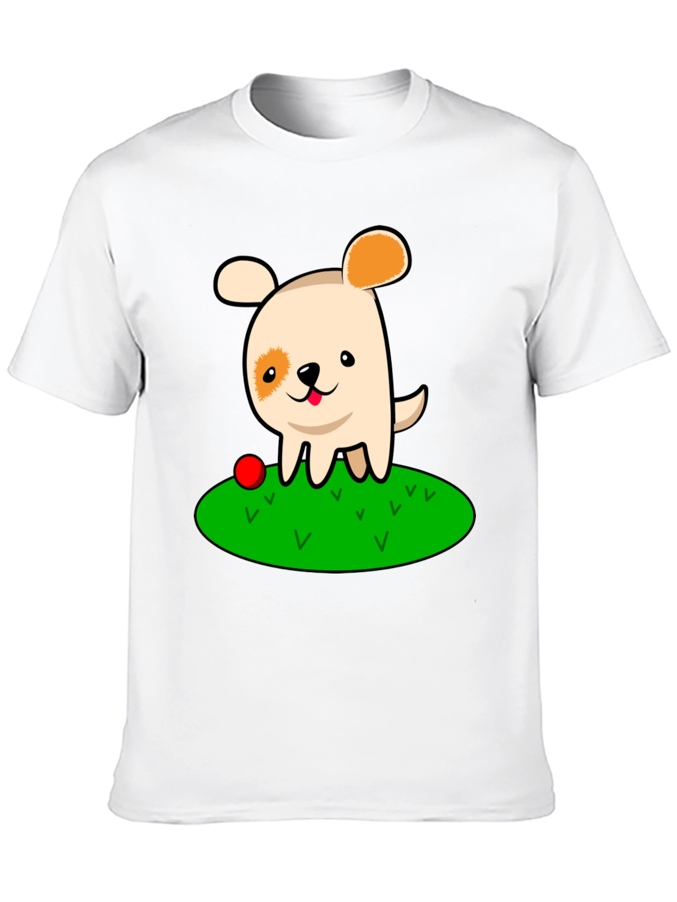 Cute Dog Cartoon Black T-Shirt