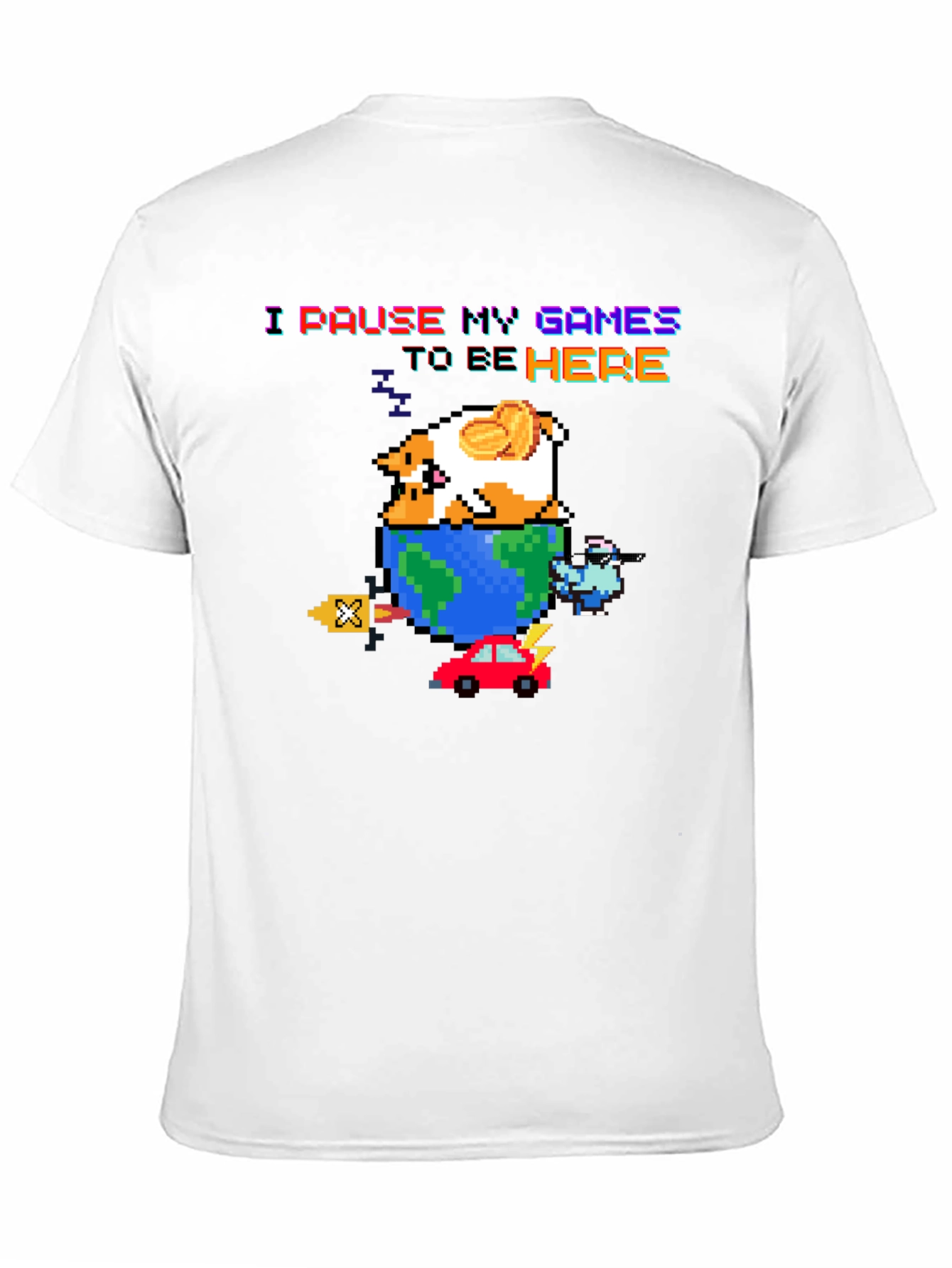 Pixel Art Gamer T-Shirt - I Pause My Games