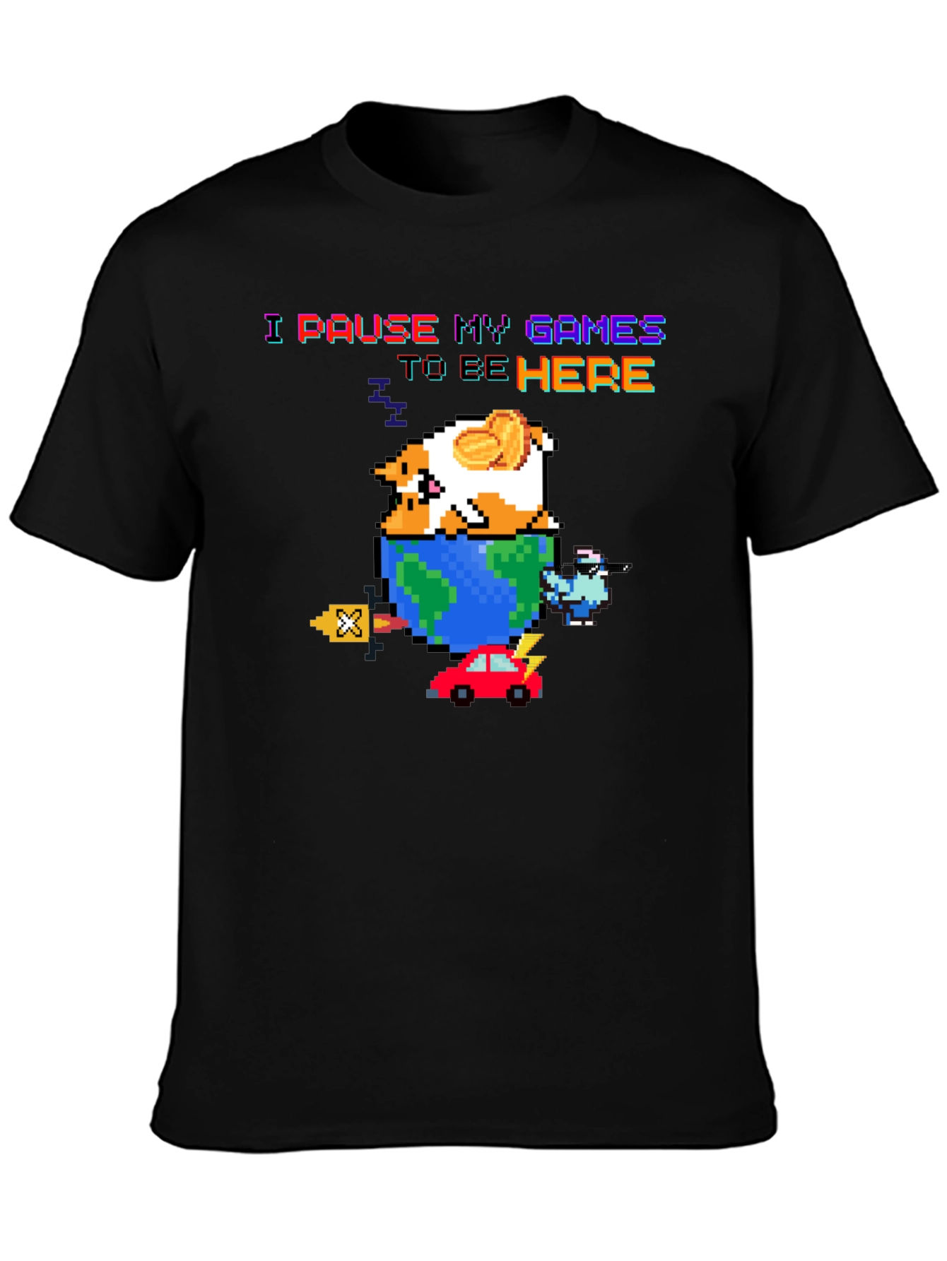 Pixel Art Gamer T-Shirt - I Pause My Games