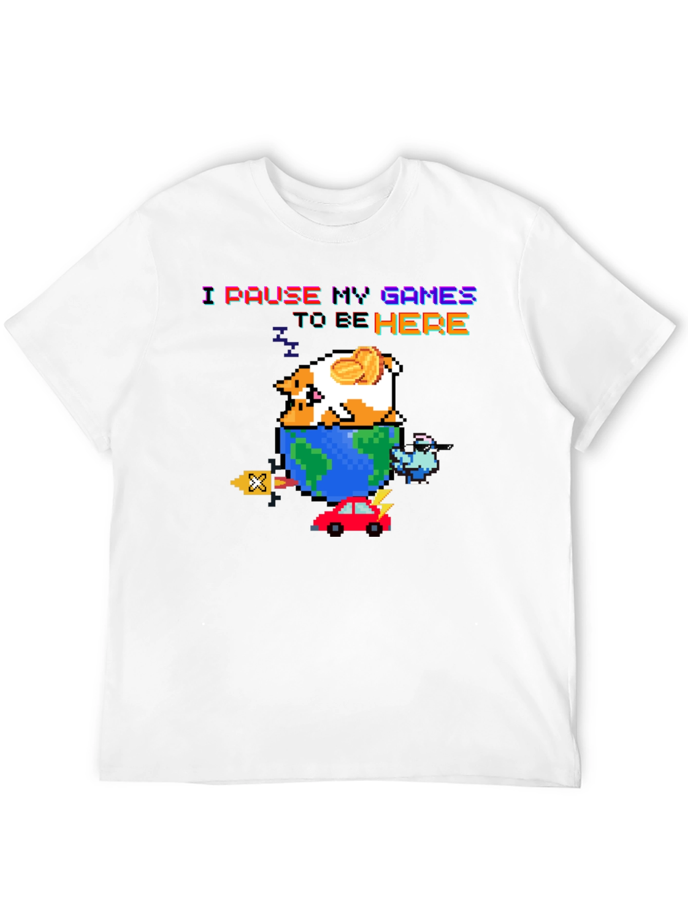 Pixel Art Gamer T-Shirt - I Pause My Games