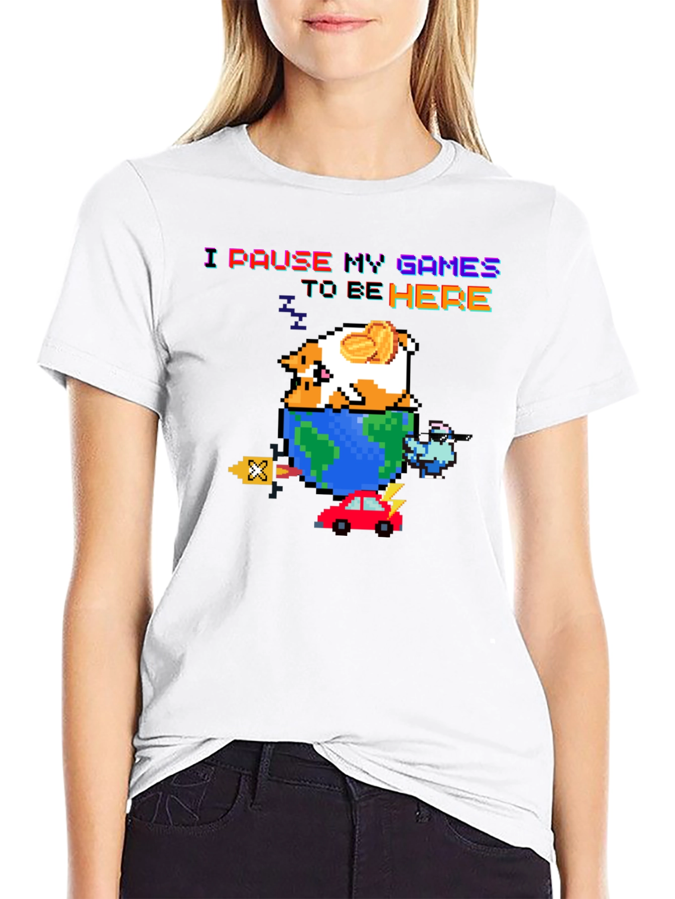 Pixel Art Gamer T-Shirt - I Pause My Games