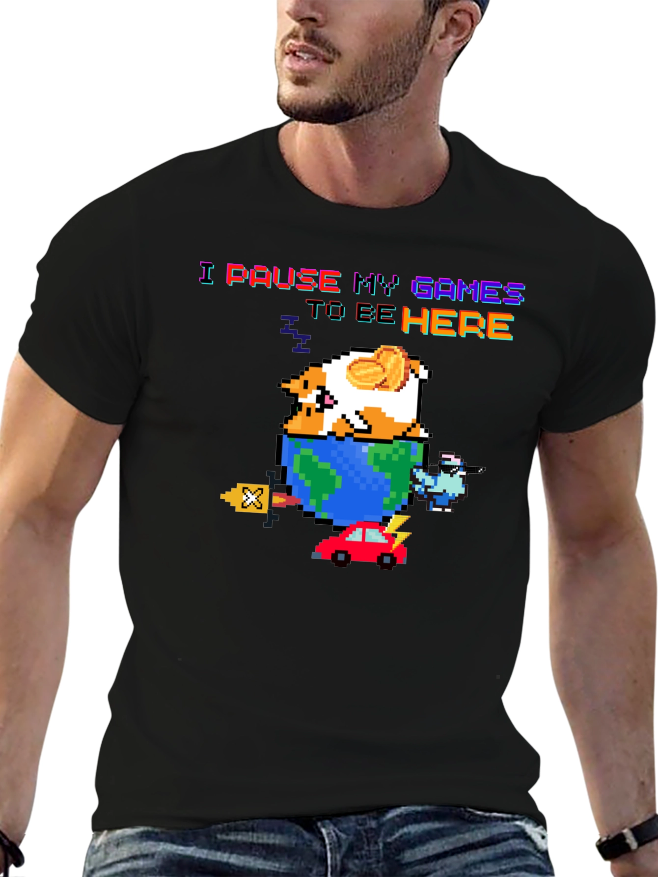 Pixel Art Gamer T-Shirt - I Pause My Games
