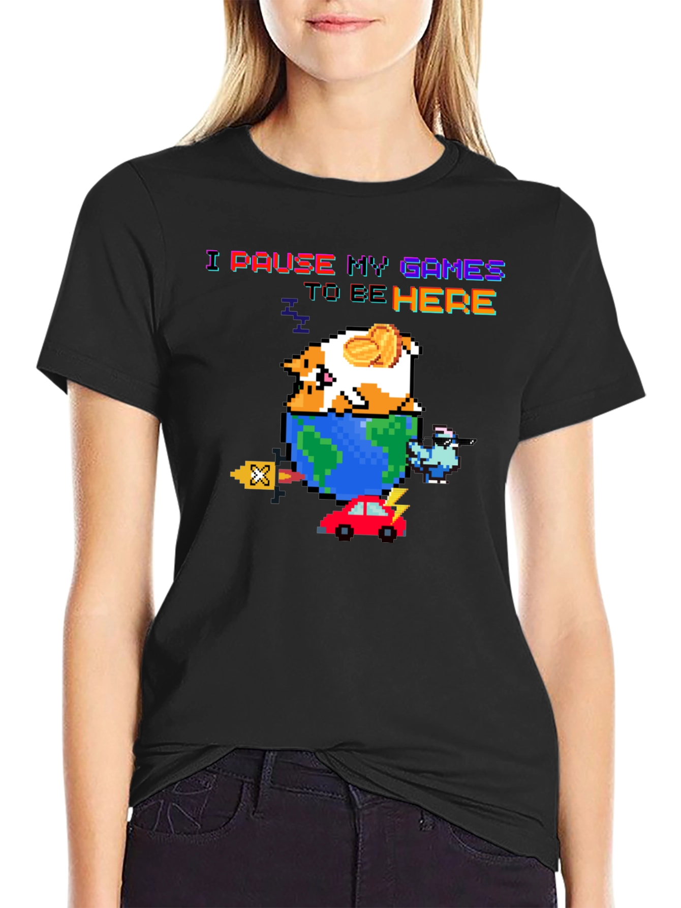 Pixel Art Gamer T-Shirt - I Pause My Games