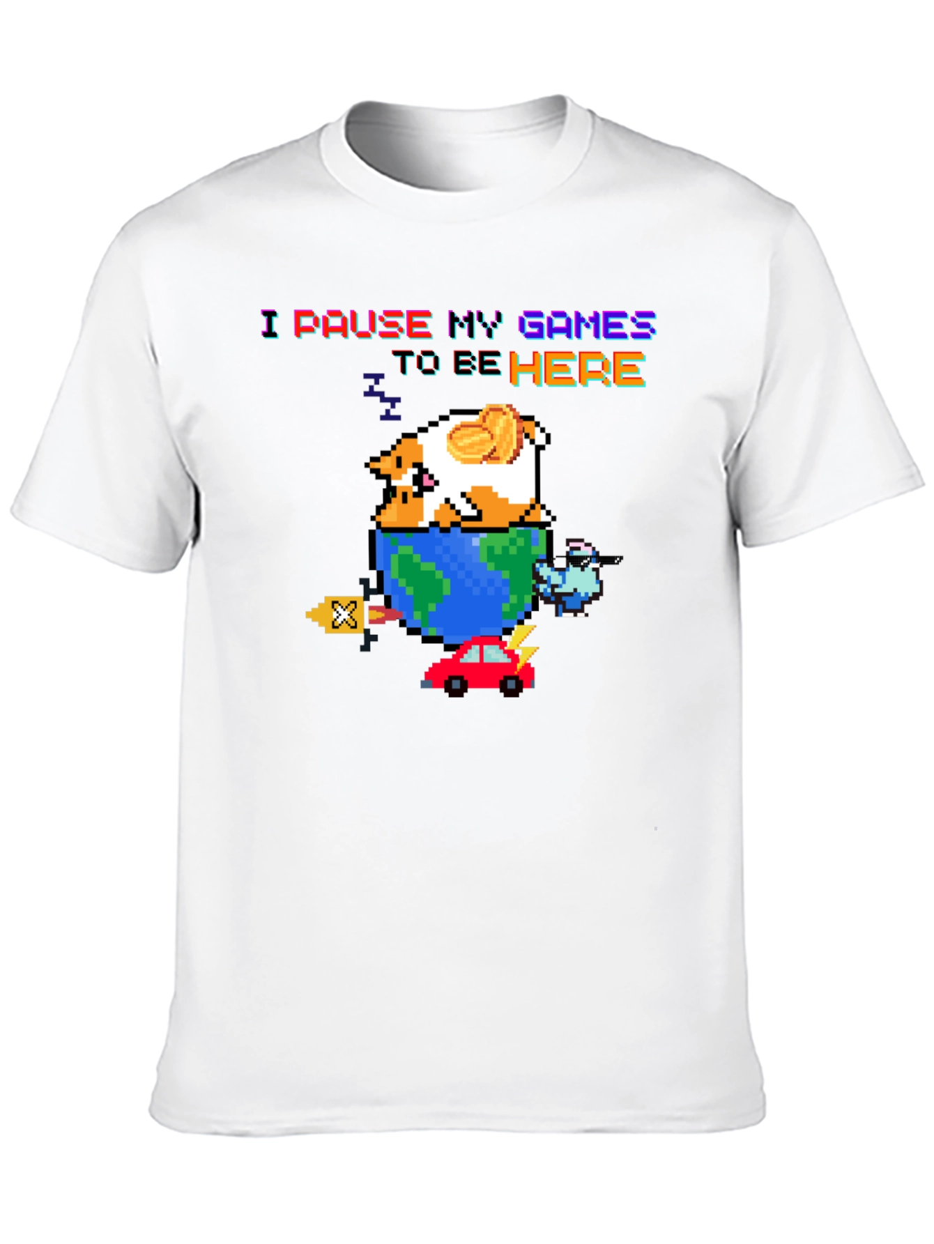 Pixel Art Gamer T-Shirt - I Pause My Games