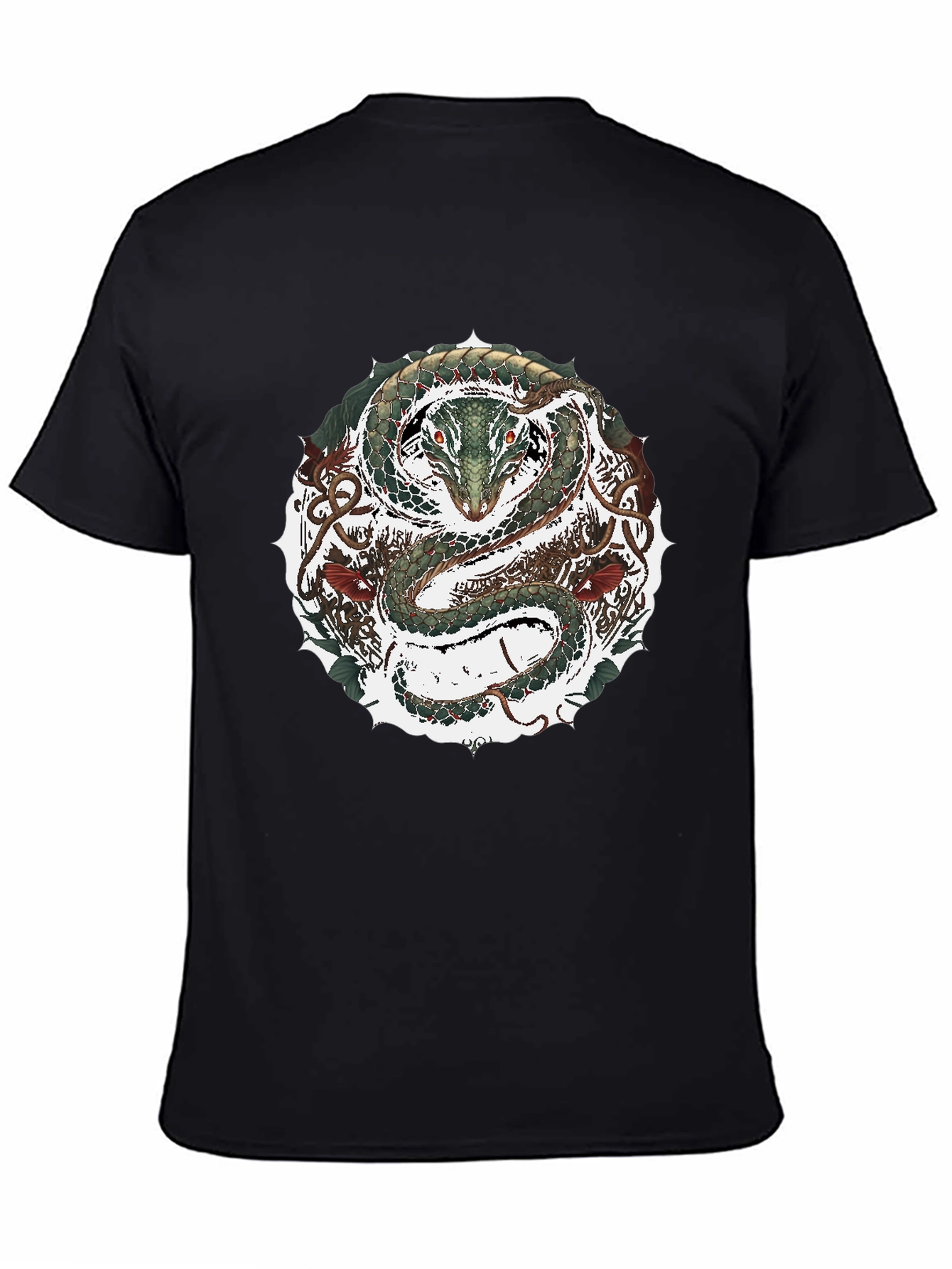 Serpent Circle Graphic Tee - Black