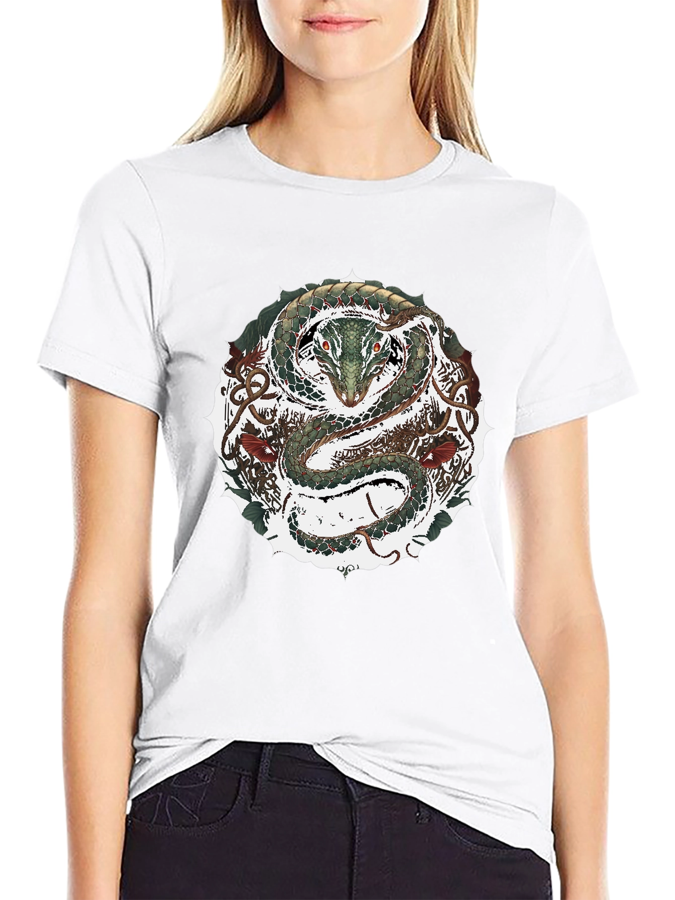 Serpent Circle Graphic Tee - Black