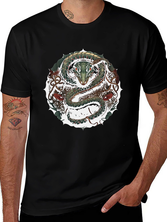 Serpent Circle Graphic Tee - Black