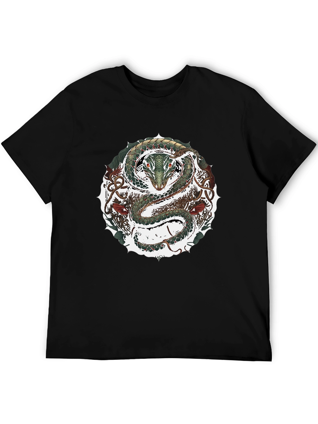 Serpent Circle Graphic Tee - Black