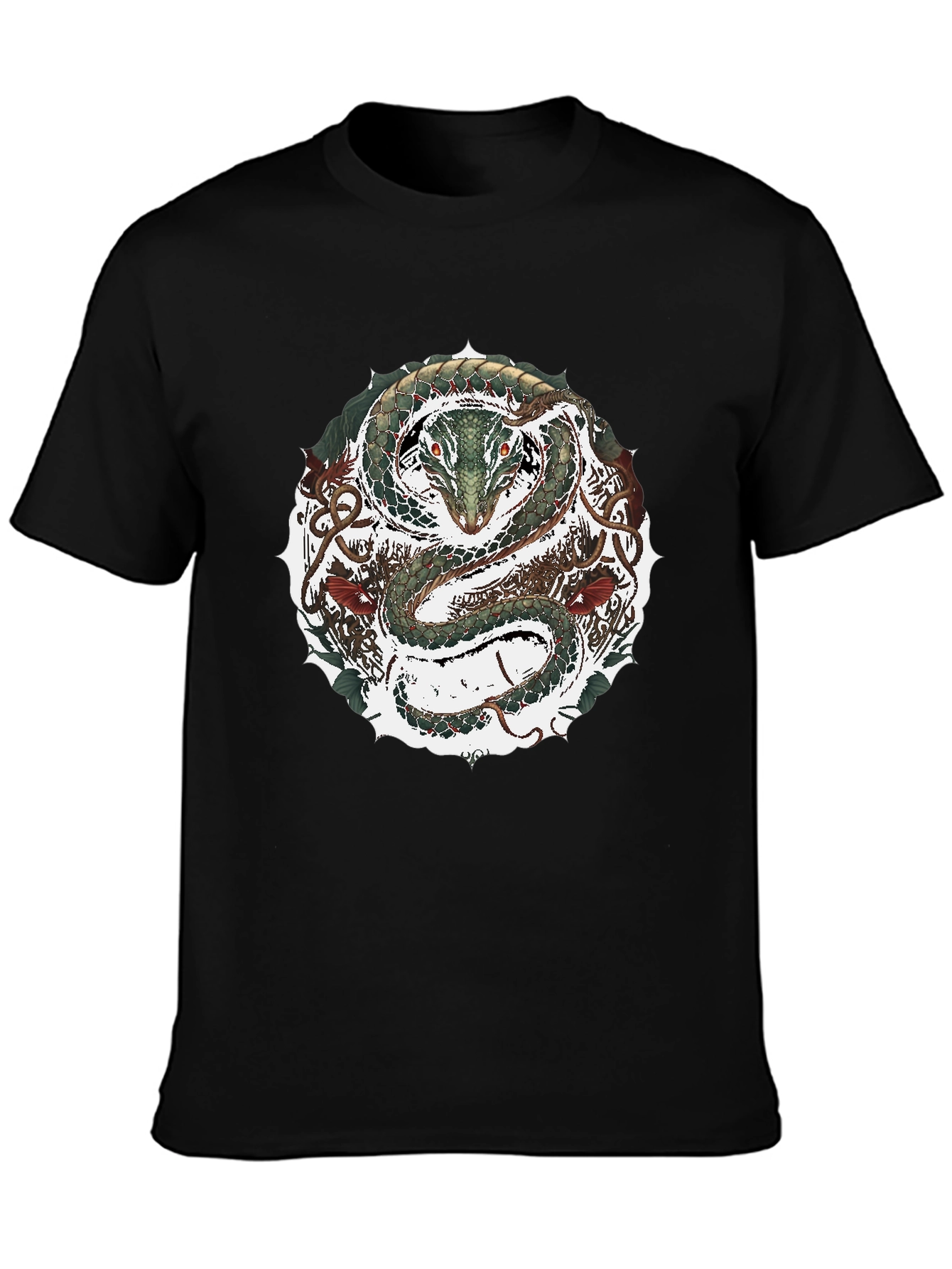 Serpent Circle Graphic Tee - Black