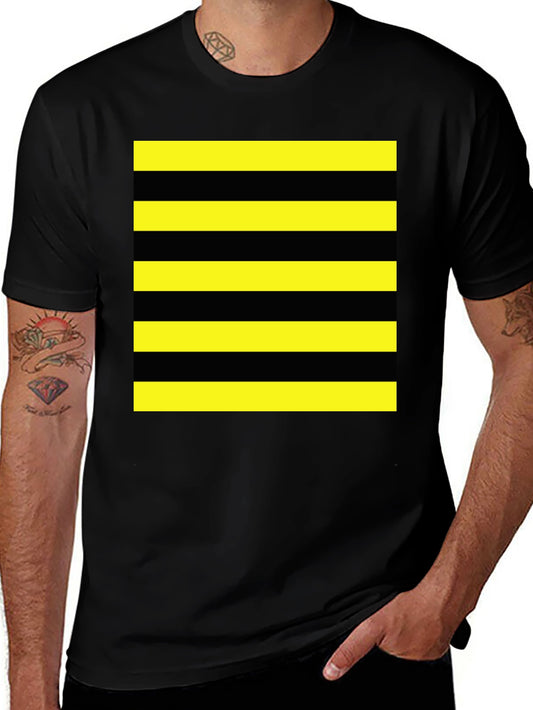 Striped Graphic Tee - Black and Yellow