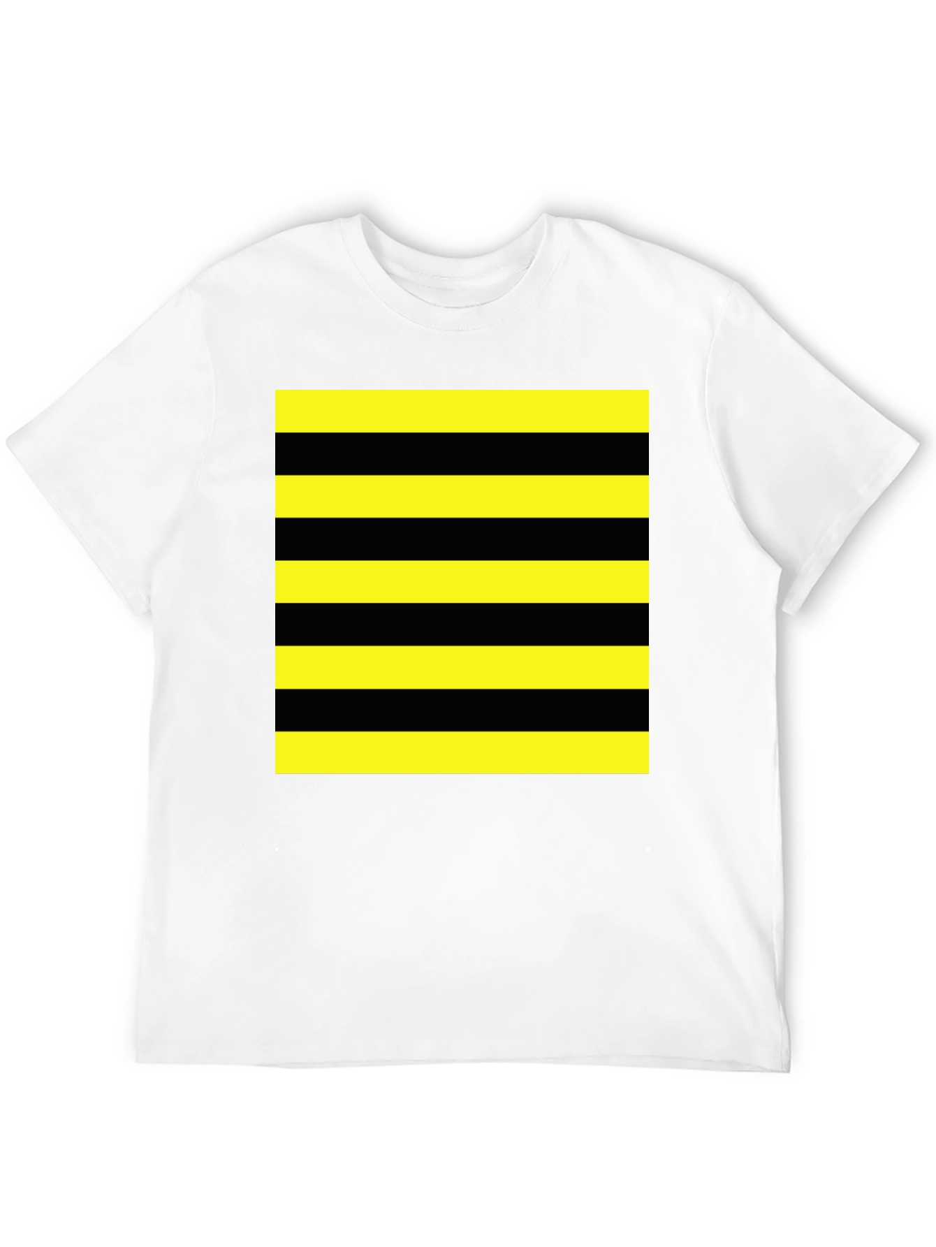 Striped Graphic Tee - Black and Yellow