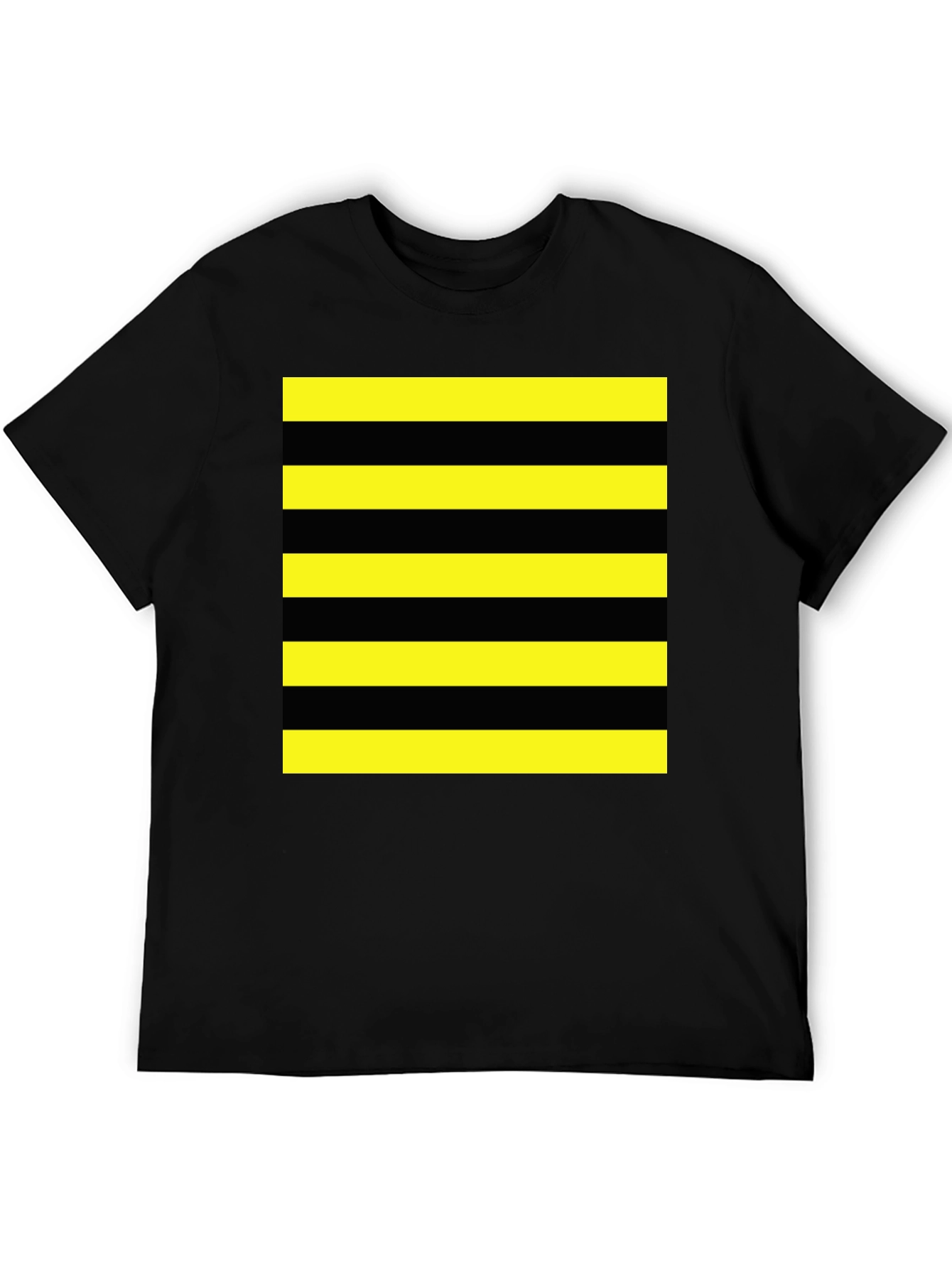 Striped Graphic Tee - Black and Yellow