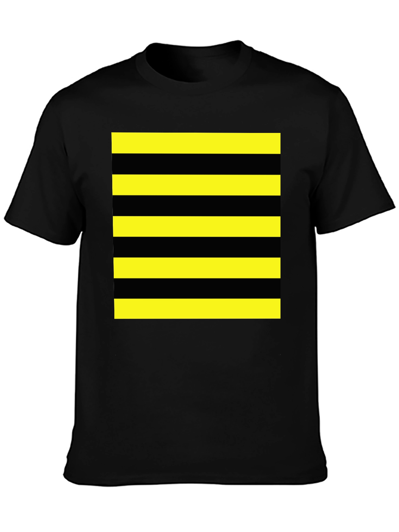 Striped Graphic Tee - Black and Yellow