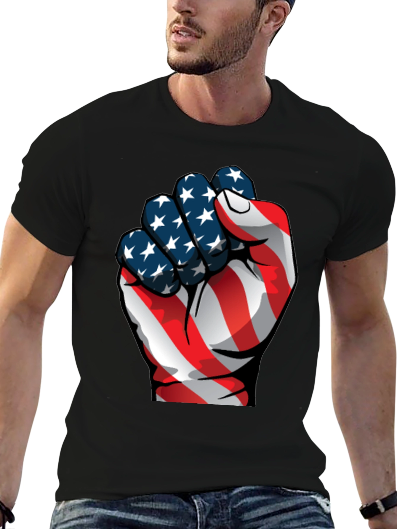 Patriotic Fist Graphic Tee - USA Pride