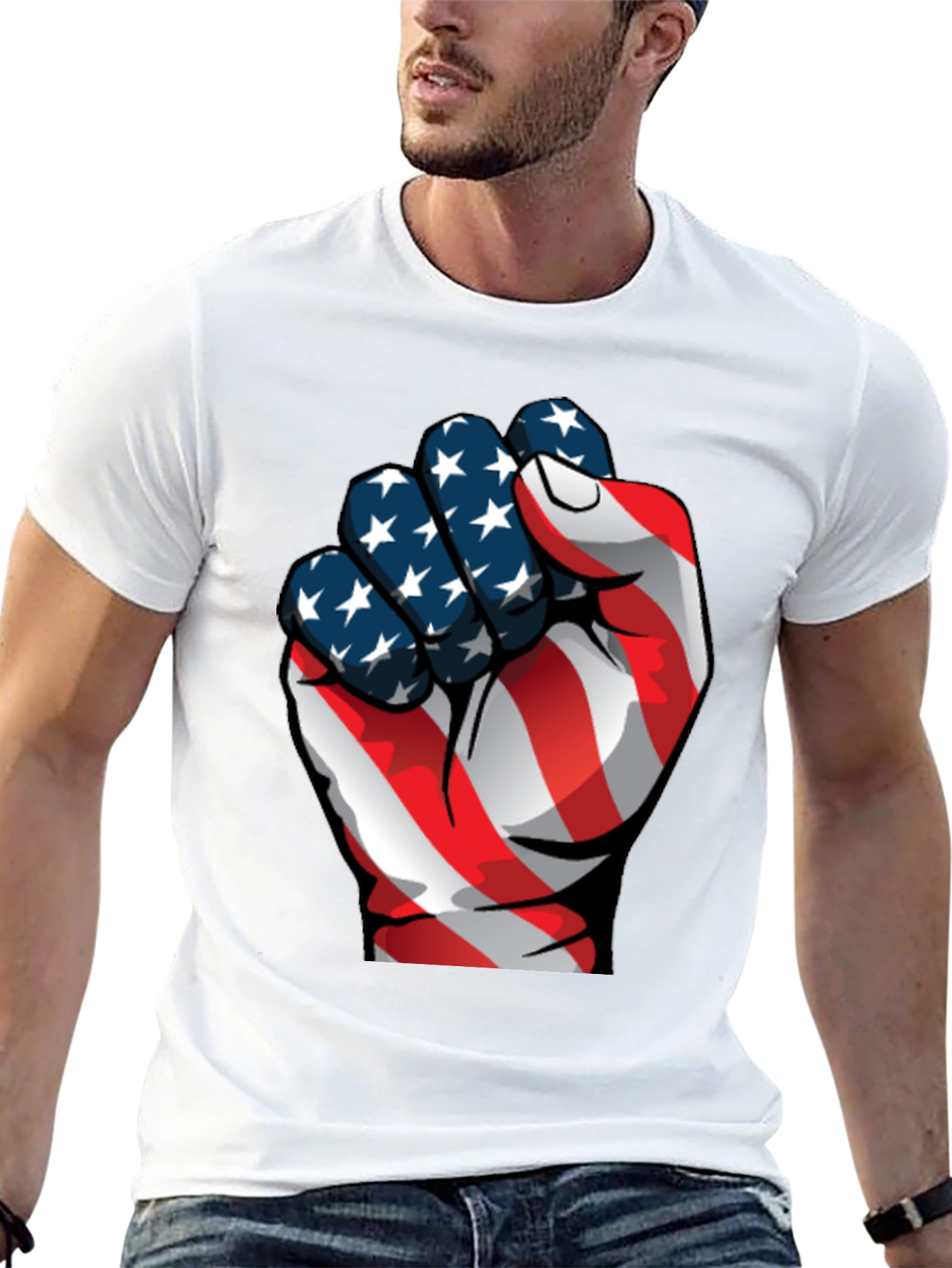Patriotic Fist Graphic Tee - USA Pride