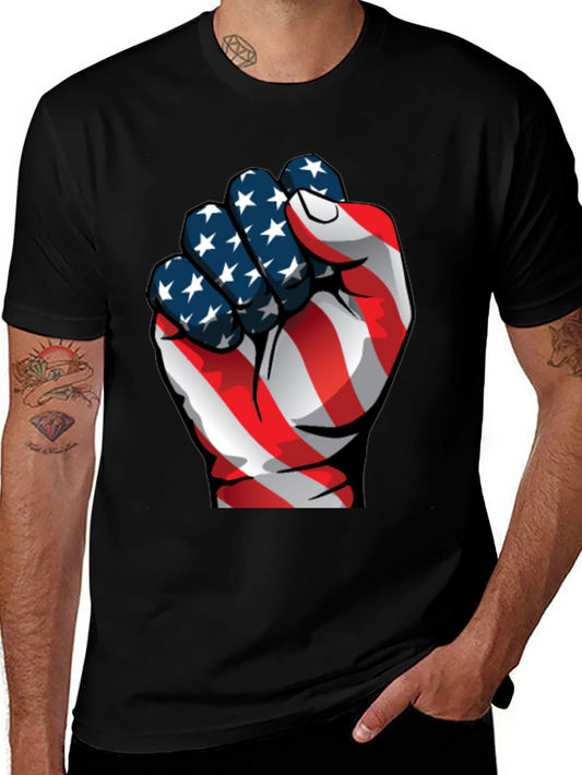 Patriotic Fist Graphic Tee - USA Pride