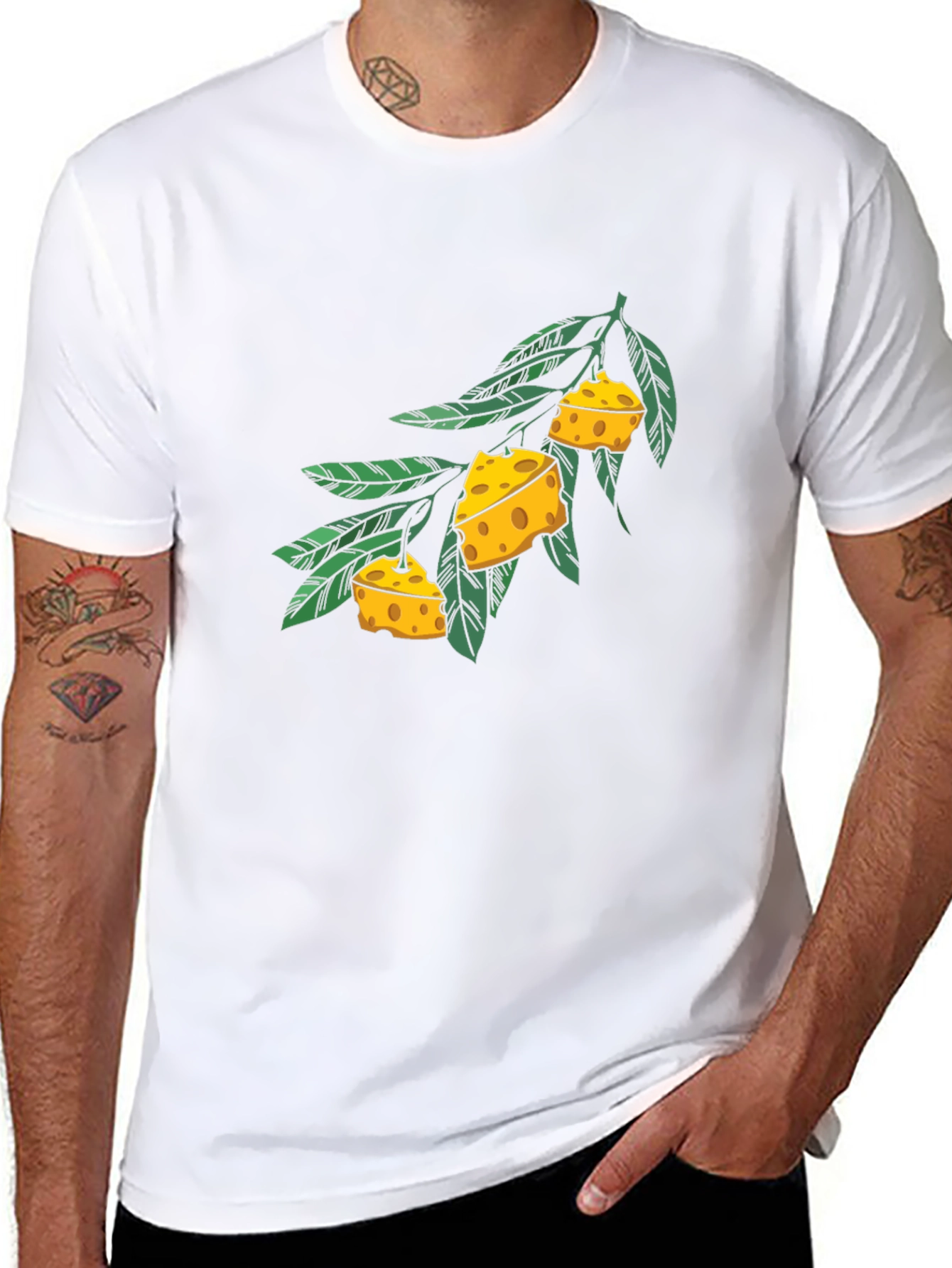 Cheese Branch Graphic Black T-Shirt