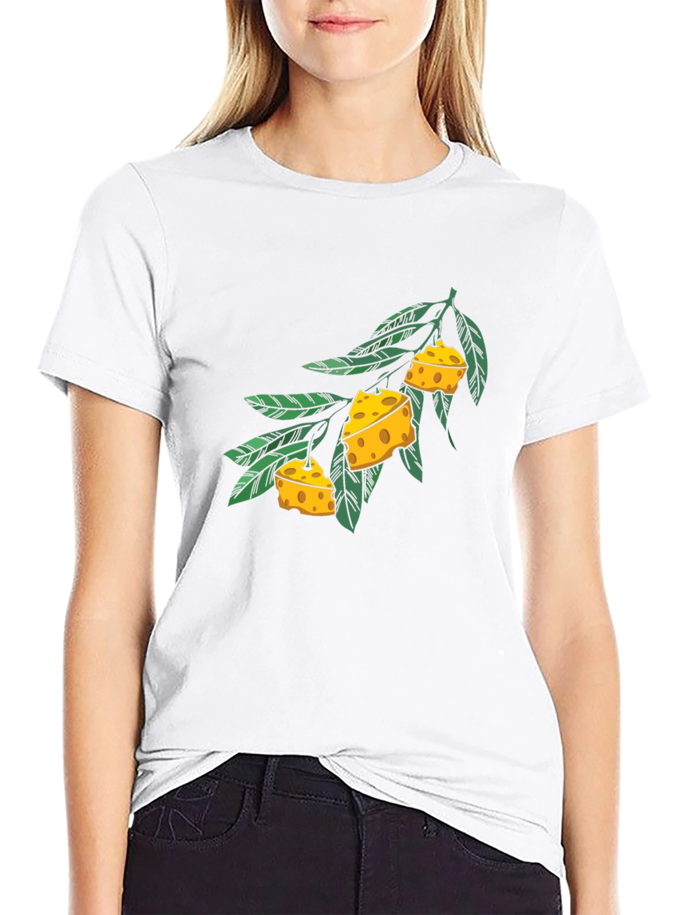 Cheese Branch Graphic Black T-Shirt