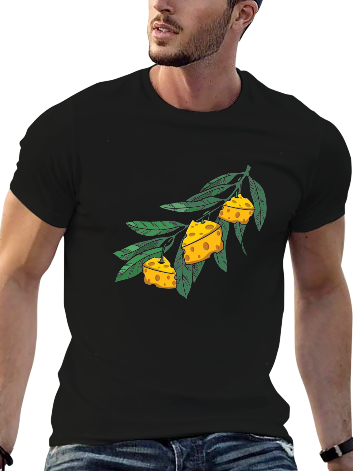 Cheese Branch Graphic Black T-Shirt