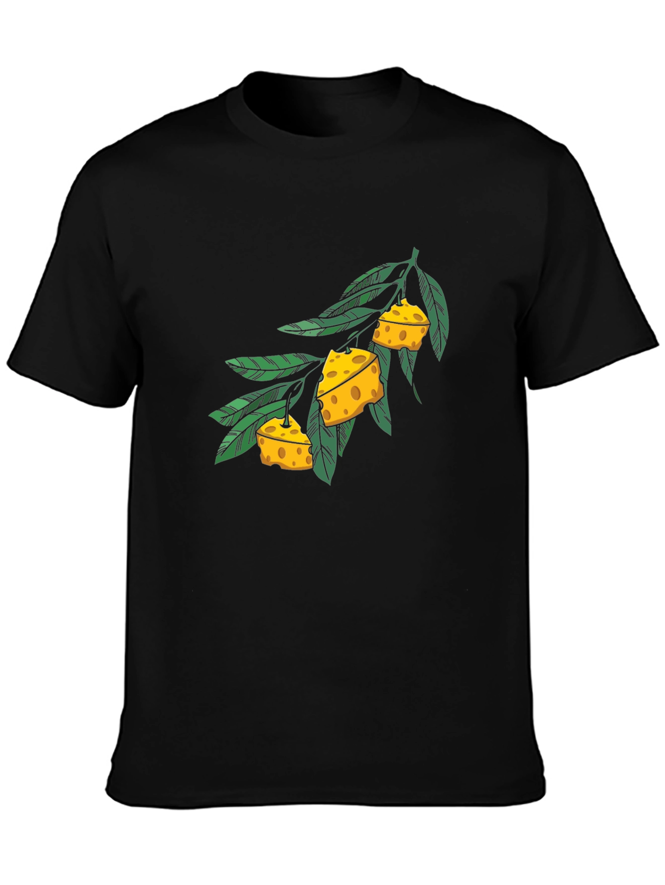 Cheese Branch Graphic Black T-Shirt