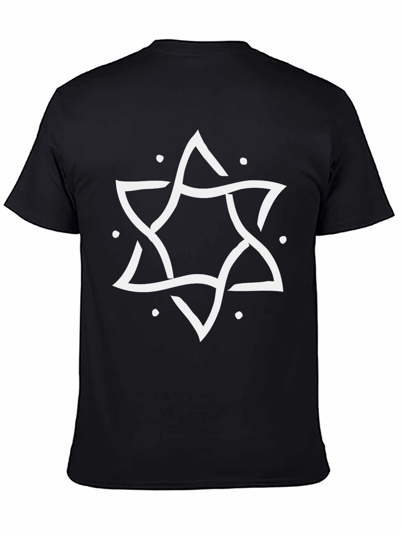 Abstract Star Graphic Tee - Black
