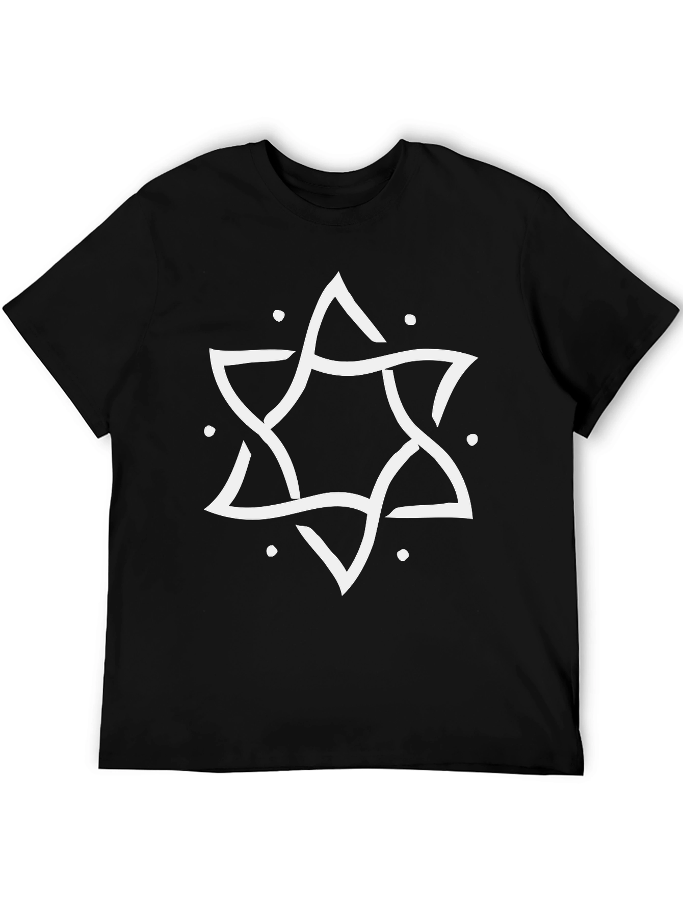 Abstract Star Graphic Tee - Black