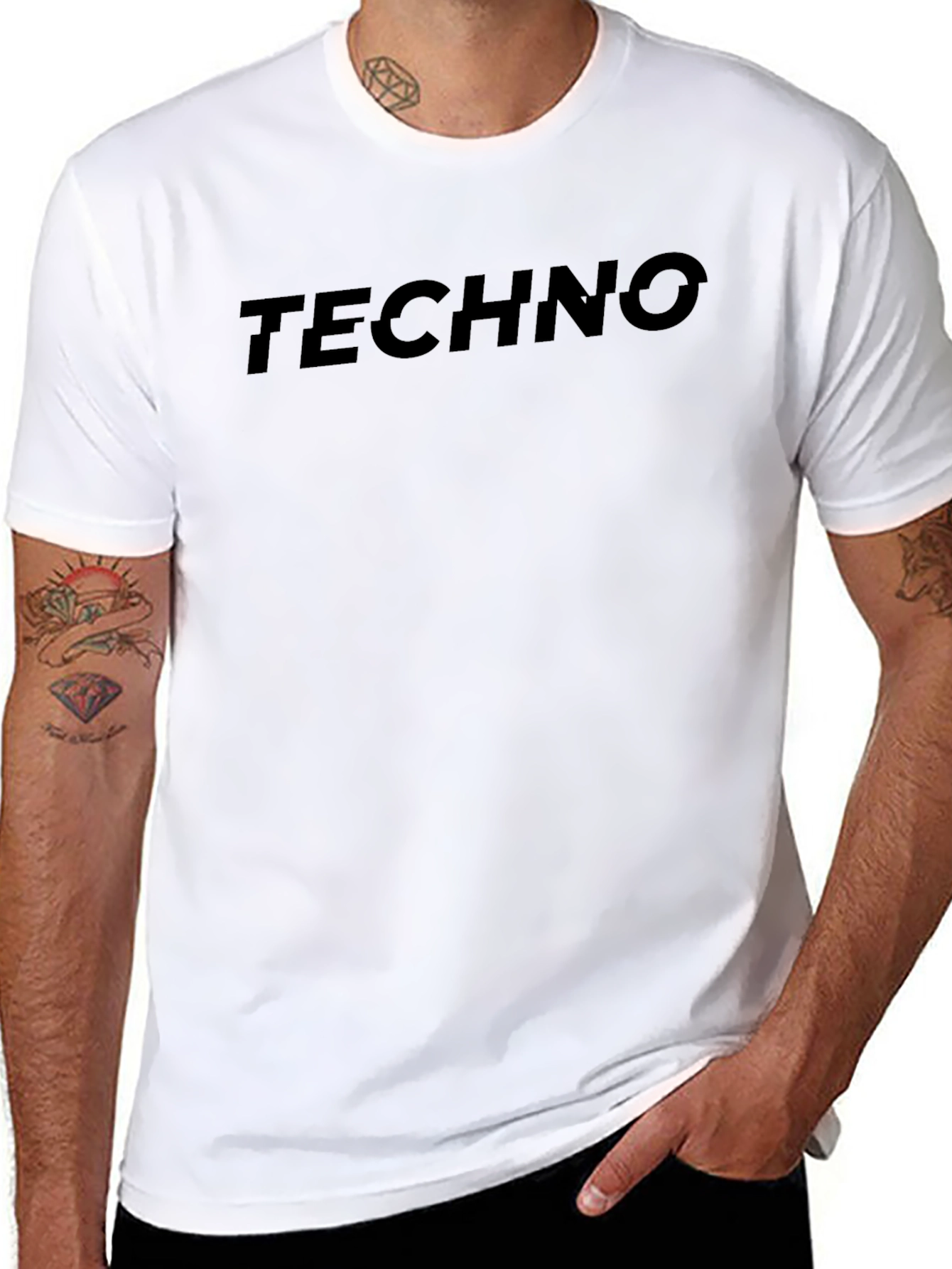Techno T-Shirt - Black Cotton Graphic Tee