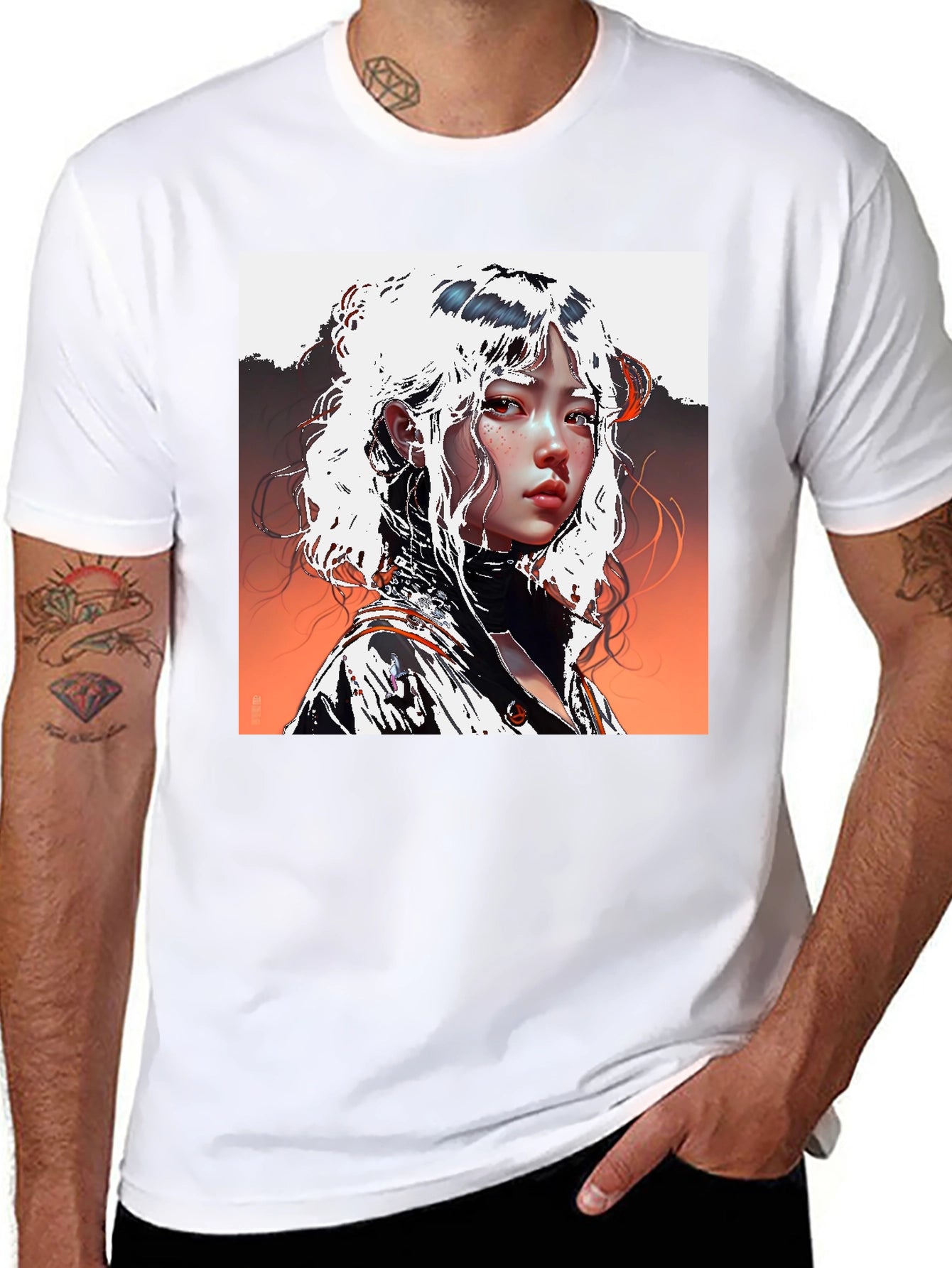 Anime Portrait Graphic Tee - Unisex Black T-Shirt