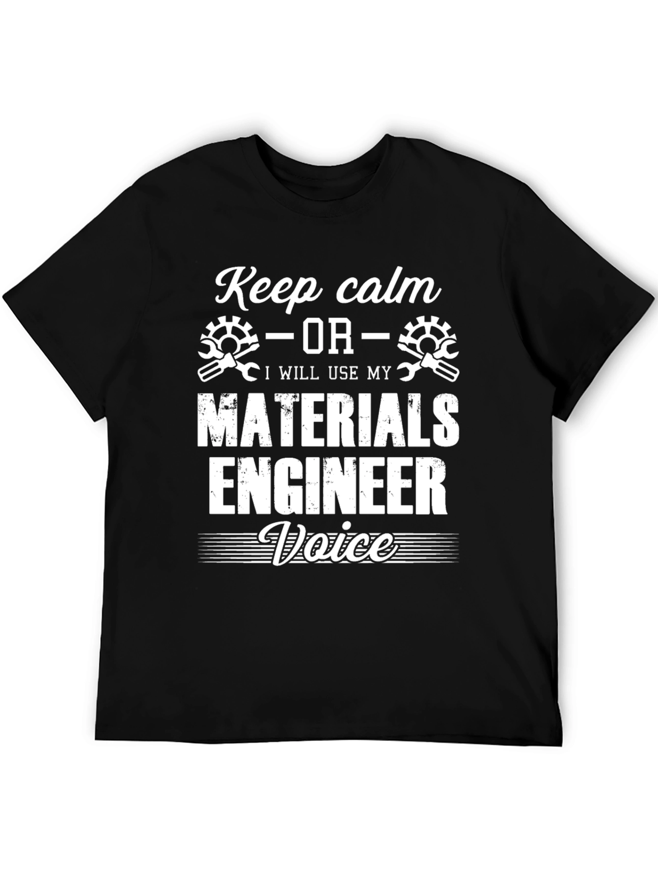 Keep Calm Materials Engineer Black T-Shirt