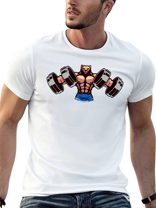 Bear Bodybuilder Graphic T-Shirt - Gym Motivation Tee