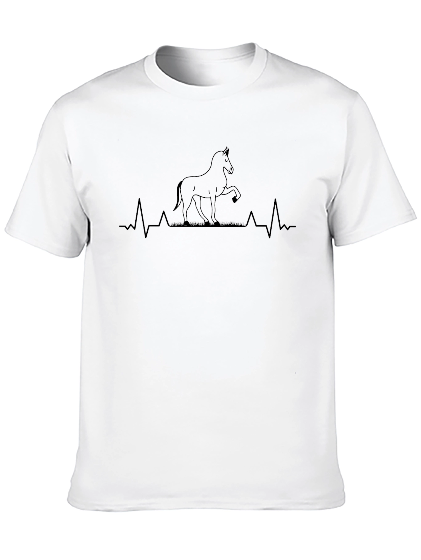 Horse Lover ECG Line Art T-Shirt