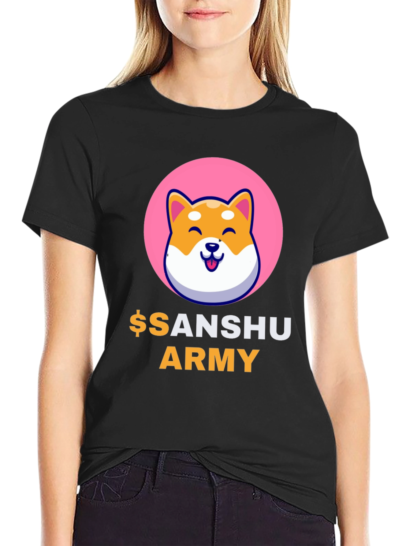 Sanshu Army Crypto Doge T-Shirt - Black