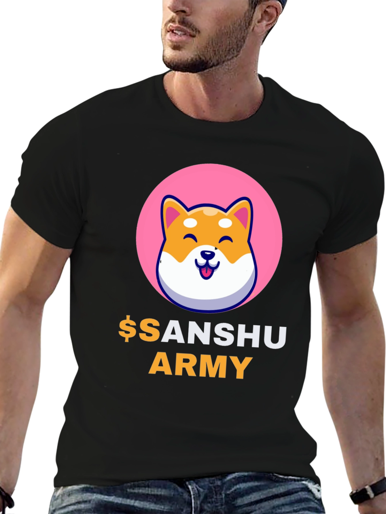 Sanshu Army Crypto Doge T-Shirt - Black